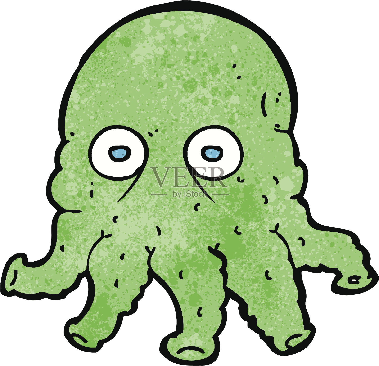 卡通外星人鱿鱼脸设计元素图片