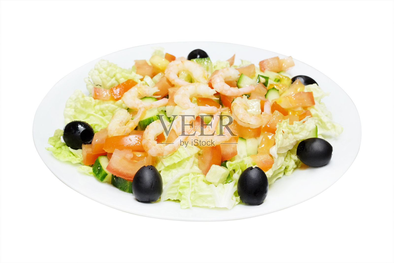 虾仁沙拉照片摄影图片