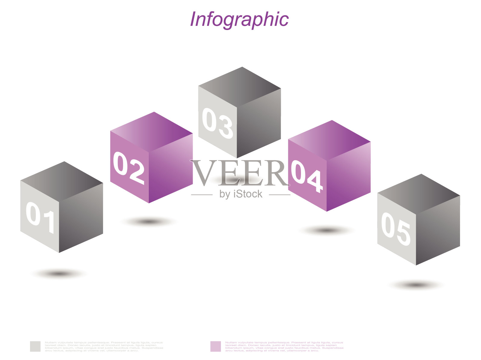 信息图形设计模板的形式的3D框。插画图片素材