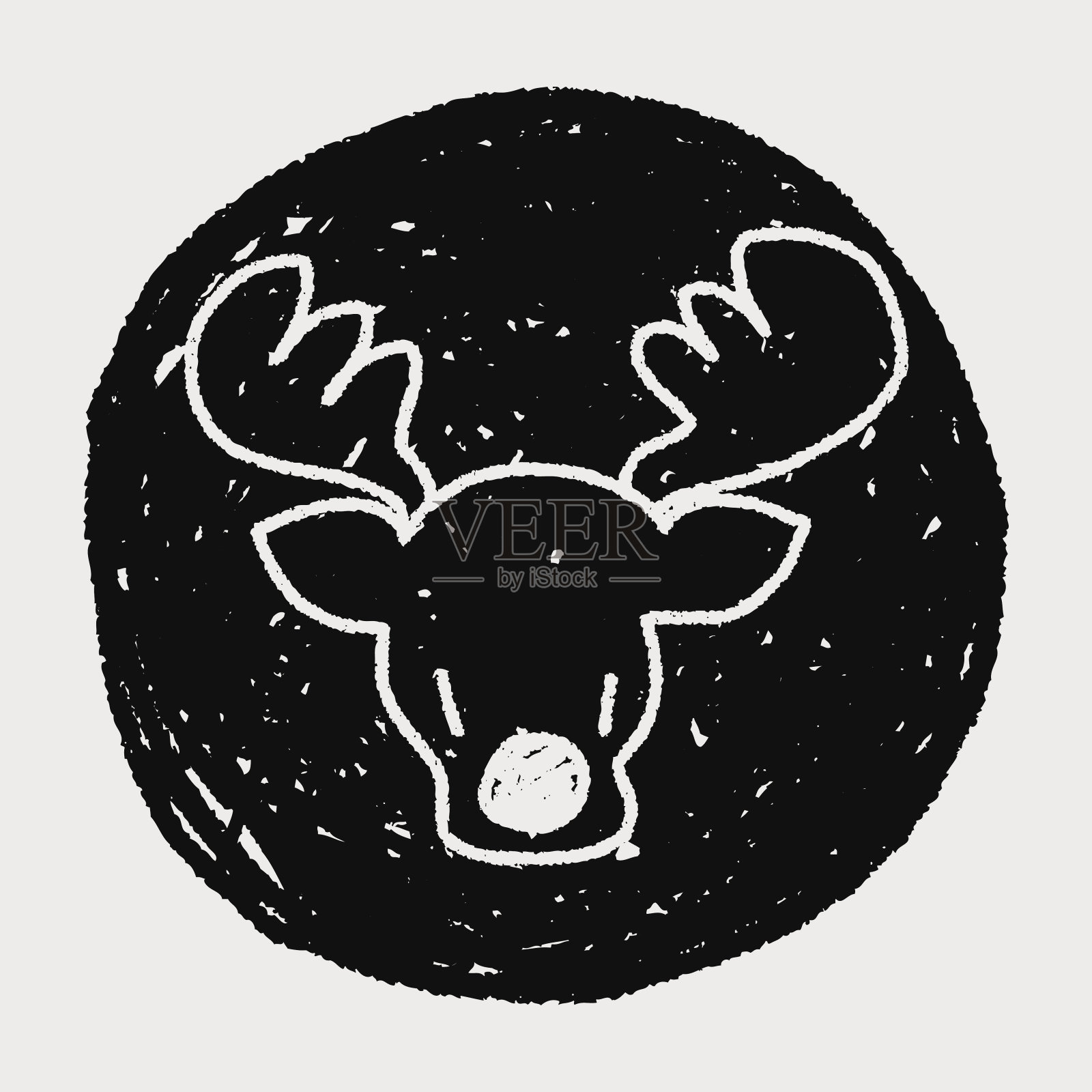 驯鹿涂鸦画插画图片素材