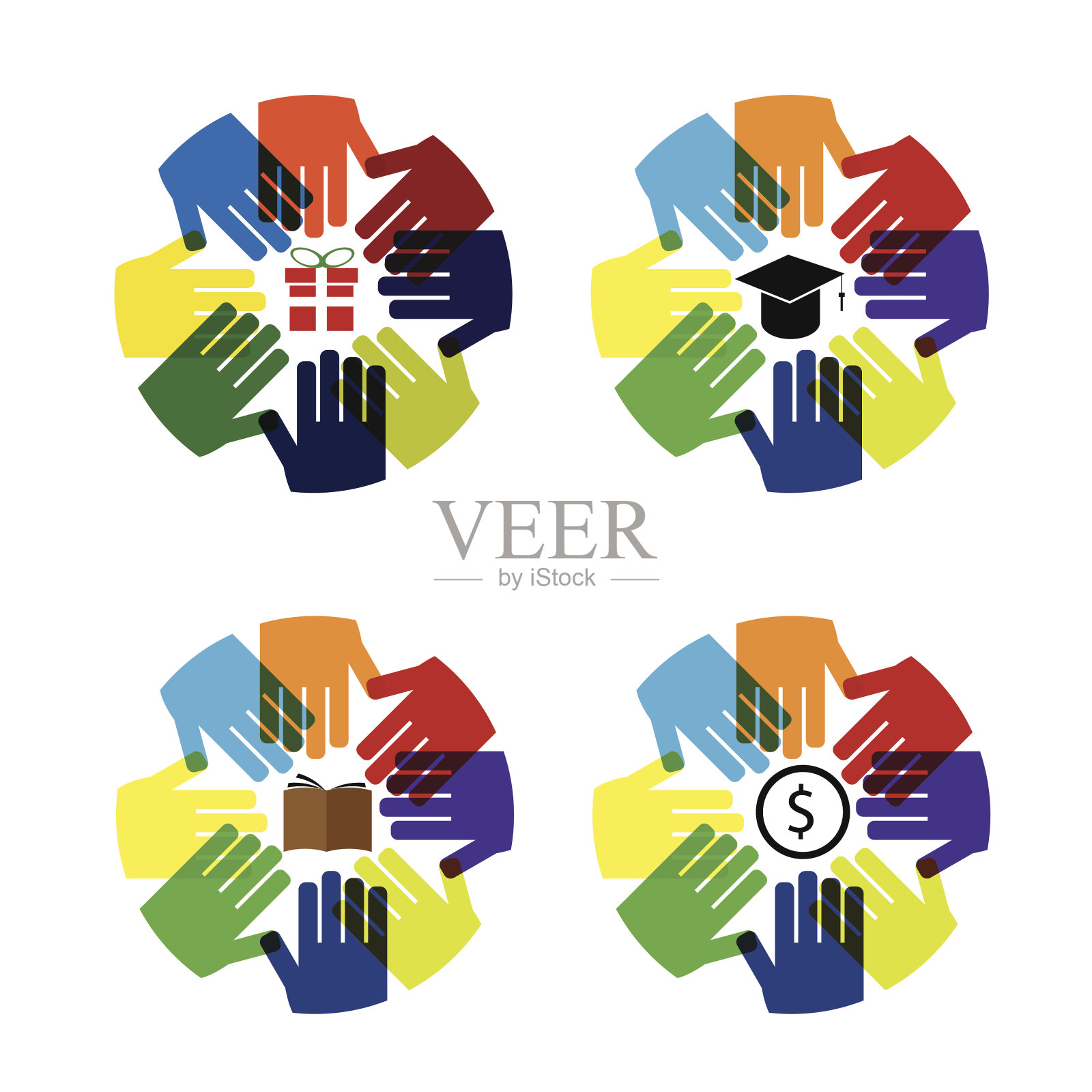 手圈教育插画图片素材