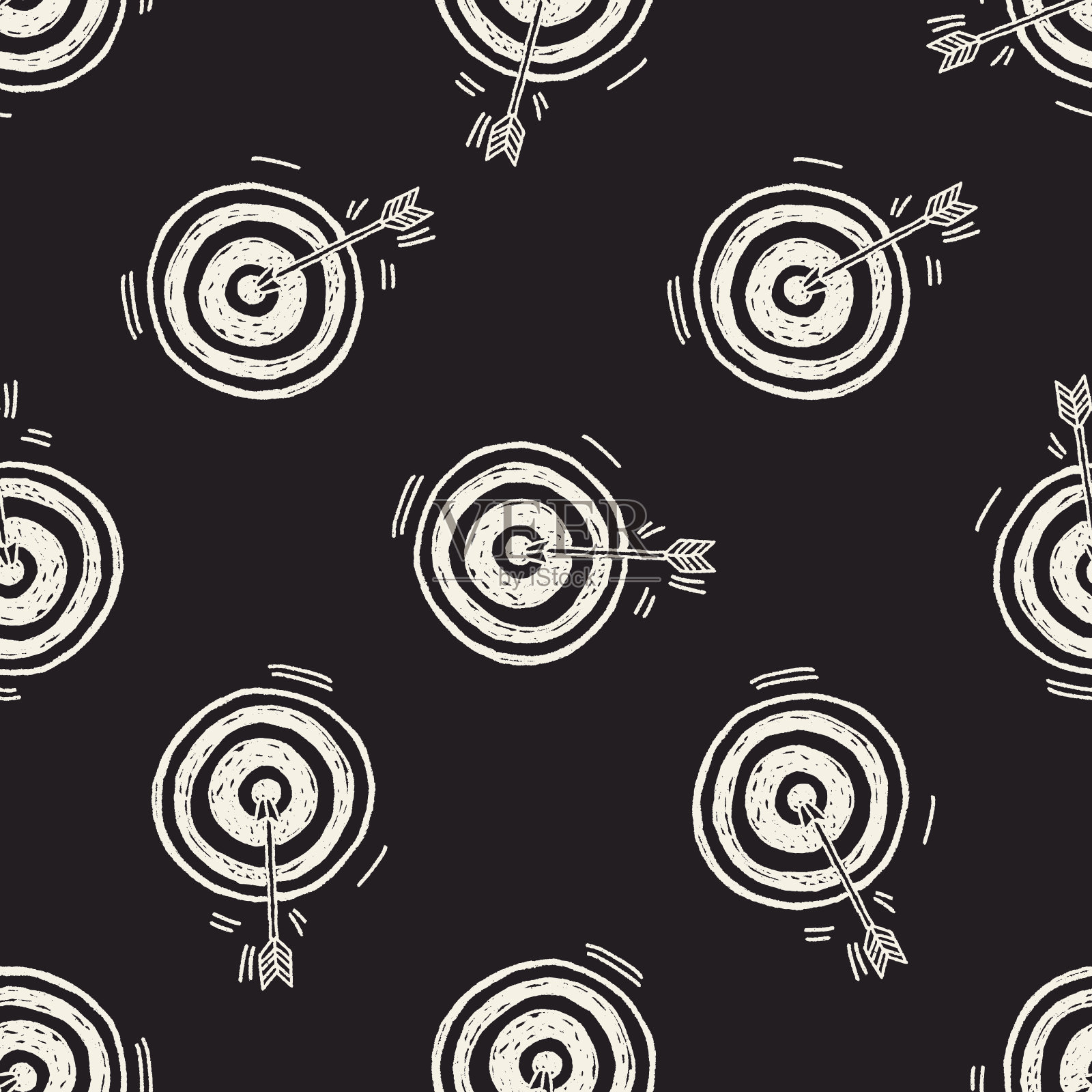涂鸦射箭无缝图案背景插画图片素材