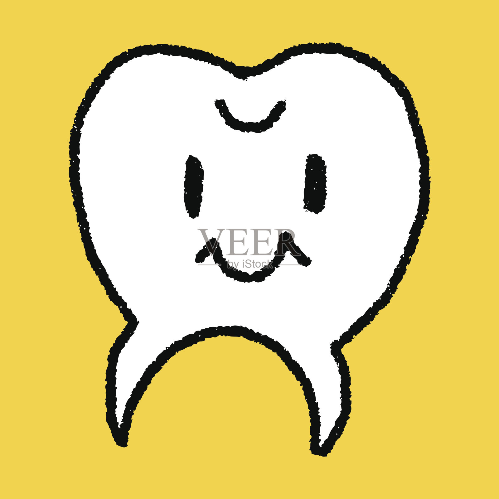 牙涂鸦画插画图片素材