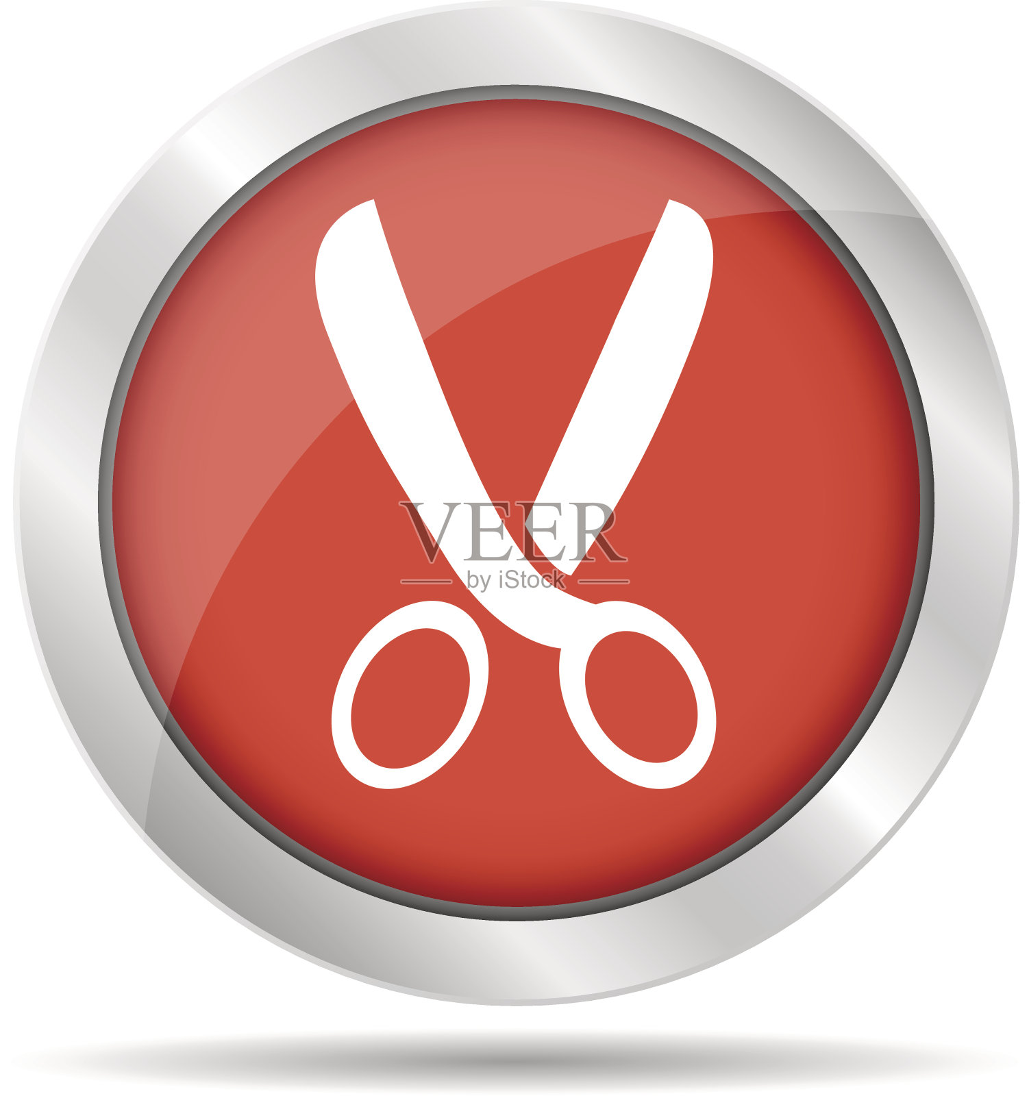 剪刀图标，矢量插图。平面设计风格设计元素图片