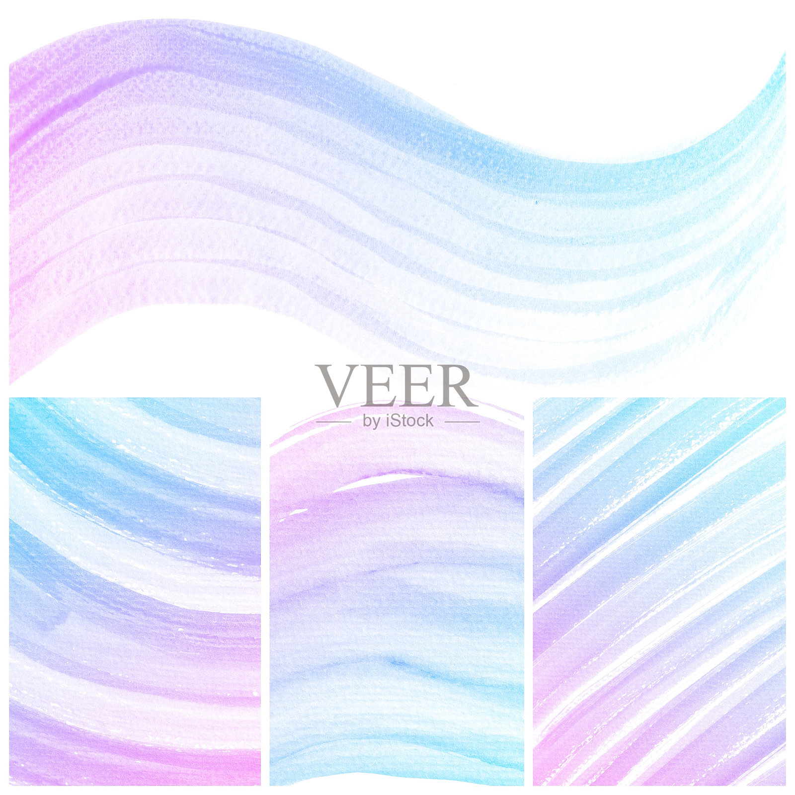 一套彩色水彩画背景照片摄影图片