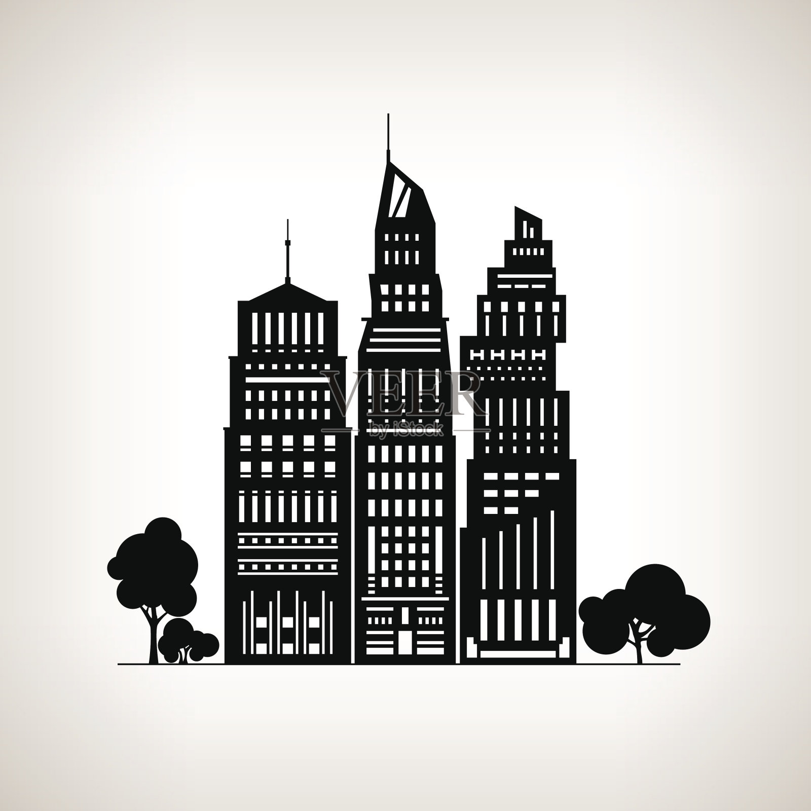 现代的大城市插画图片素材