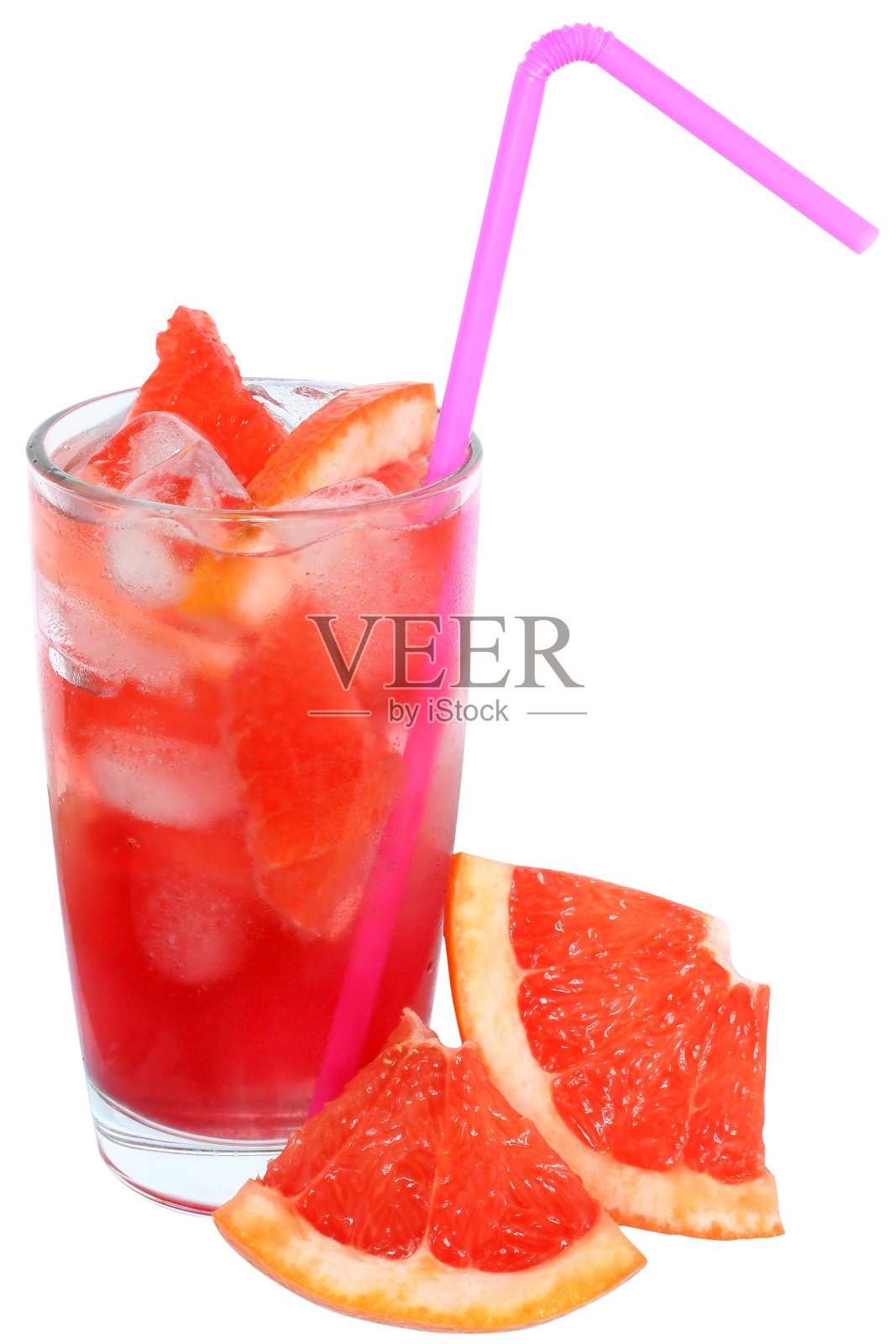 葡萄柚片鸡尾酒。照片摄影图片