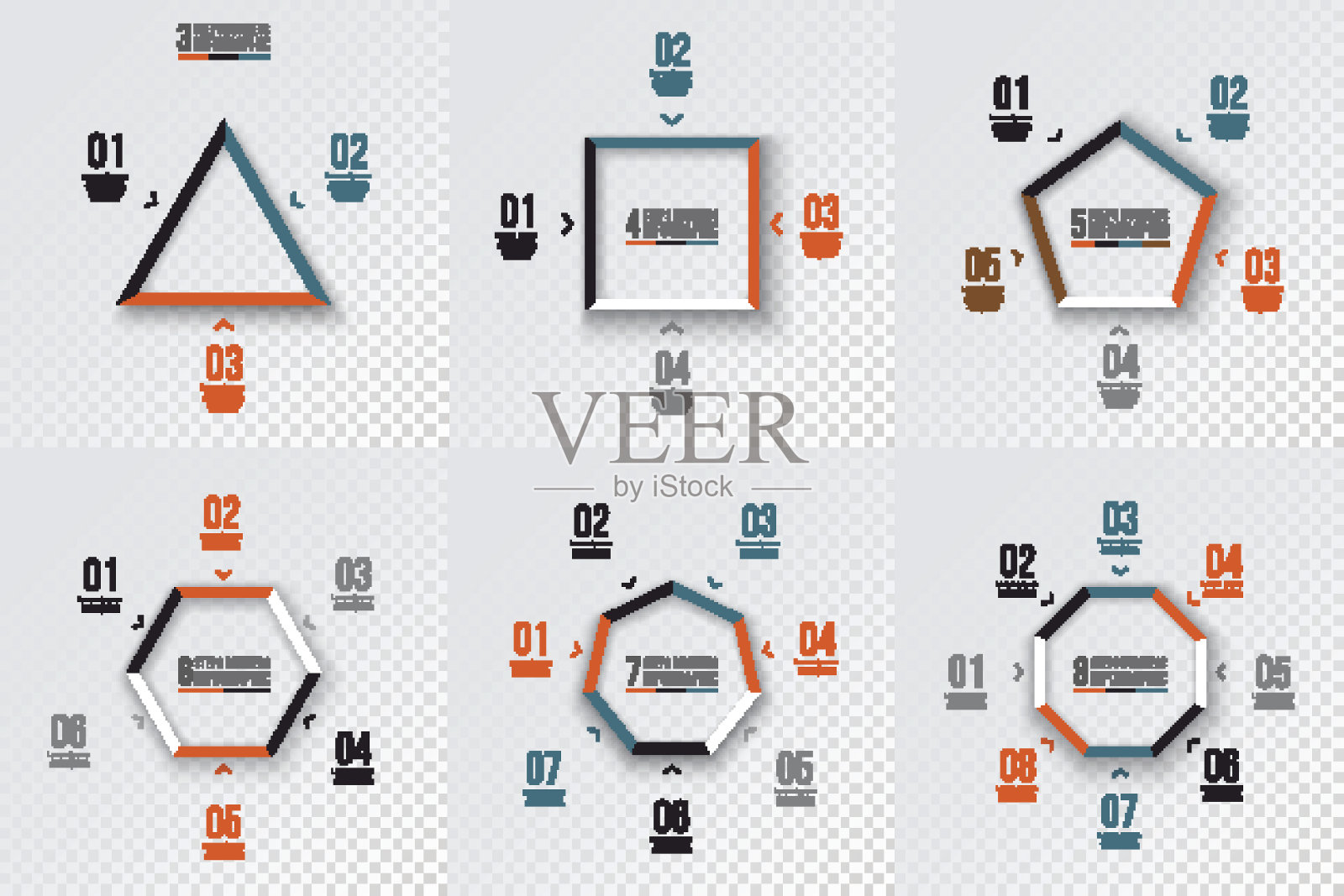 矢量几何形状的信息图表。插画图片素材