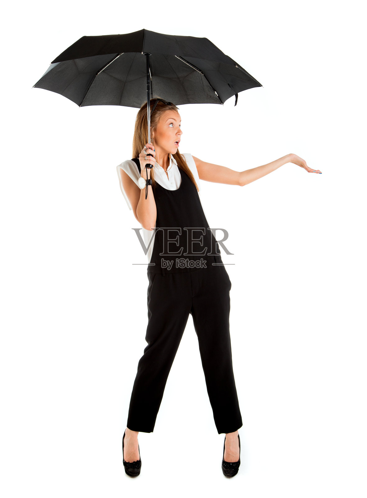 穿着西装的年轻女孩照片摄影图片