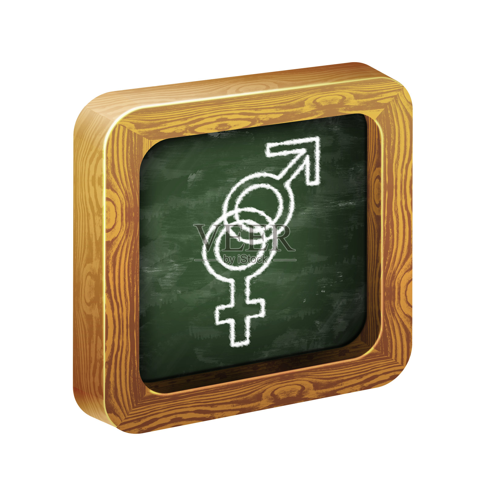 木制框架的图标，粉笔手绘插画图片素材