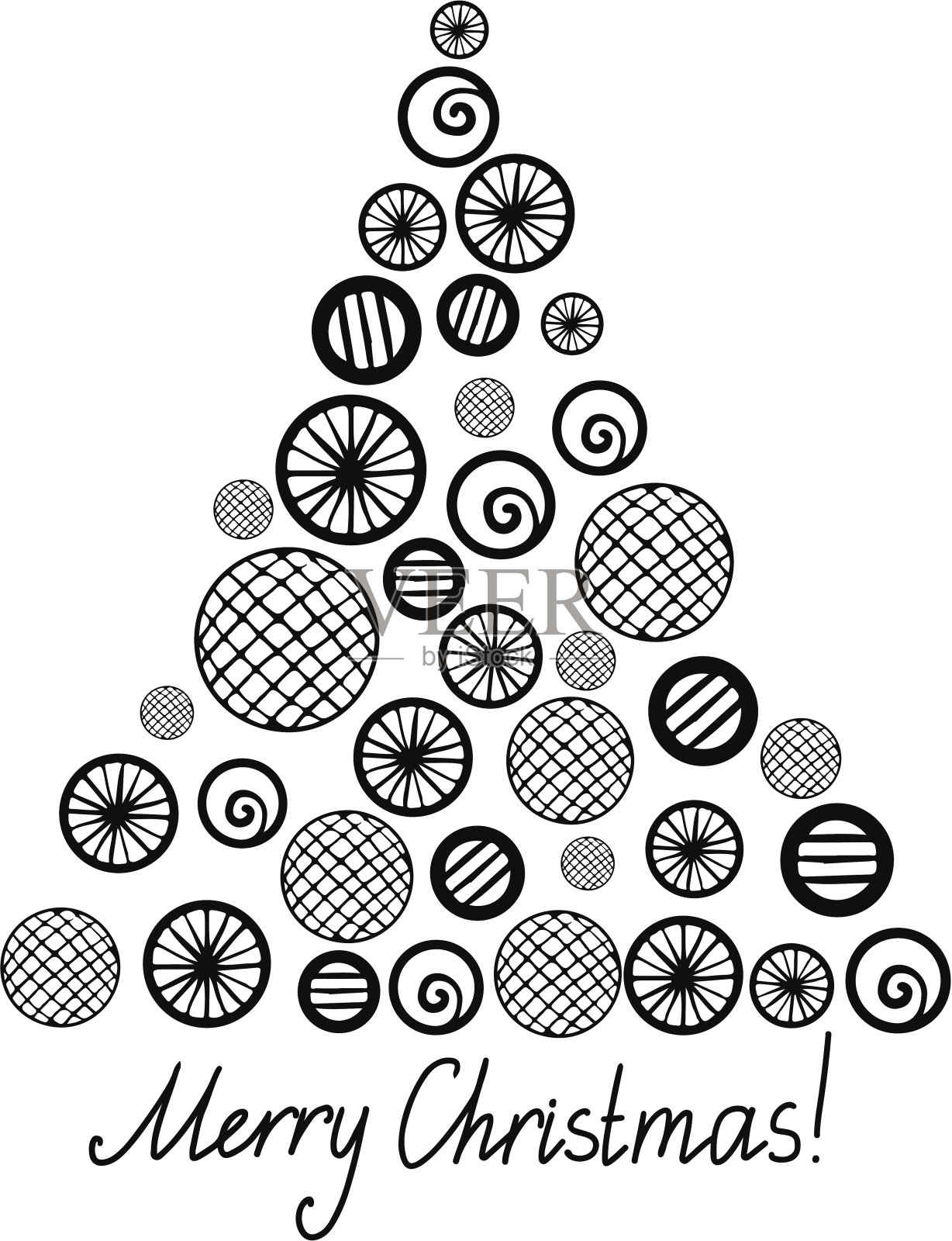 圣诞树孤立插画图片素材