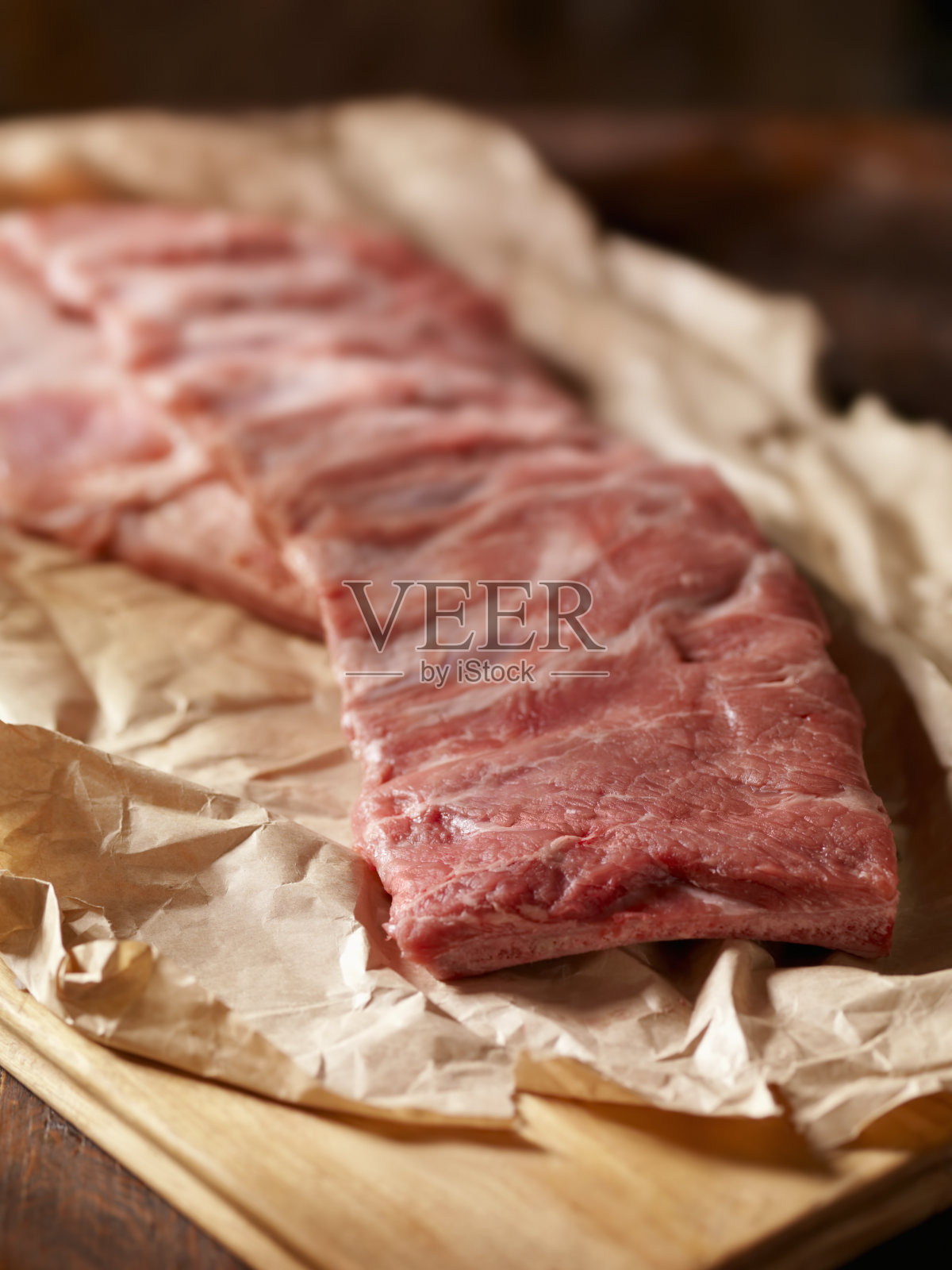 肉铺纸生排骨照片摄影图片