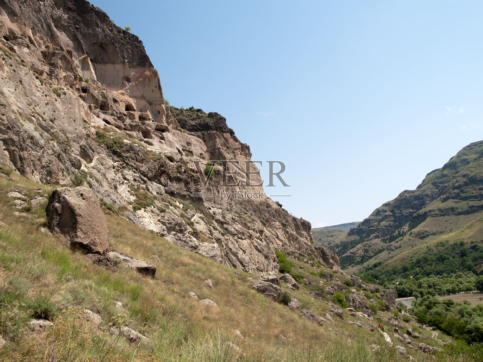 瓦尔齐亚的洞穴城市照片摄影图片