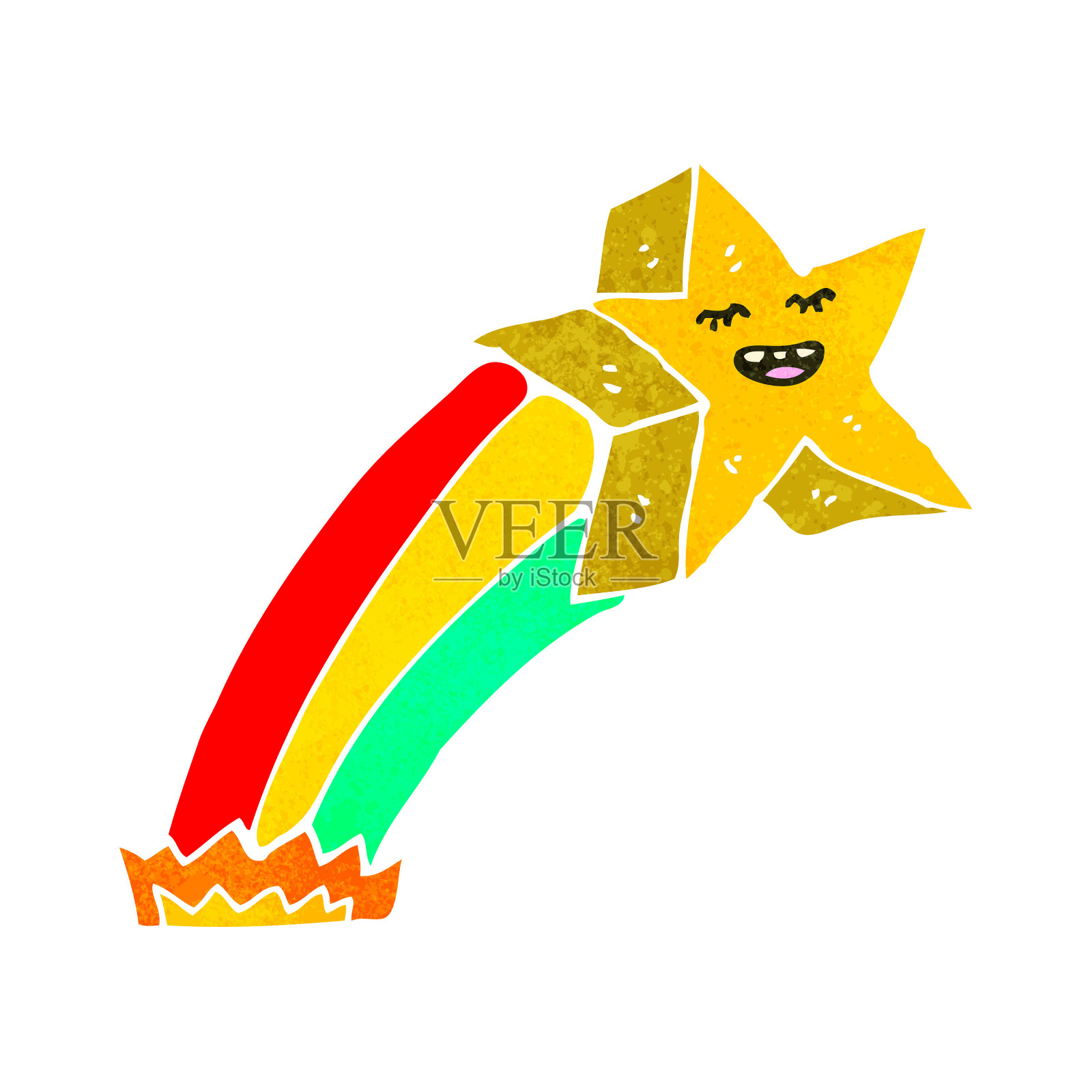 复古的卡通明星插画图片素材