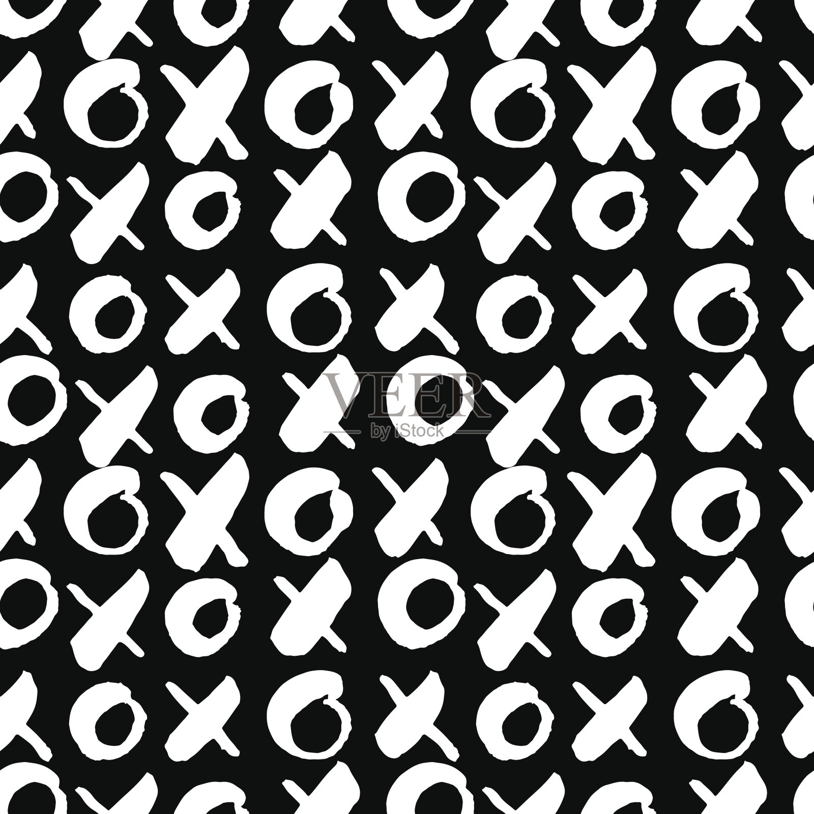 矢量无缝画框形状图案，手绘抽象插画图片素材