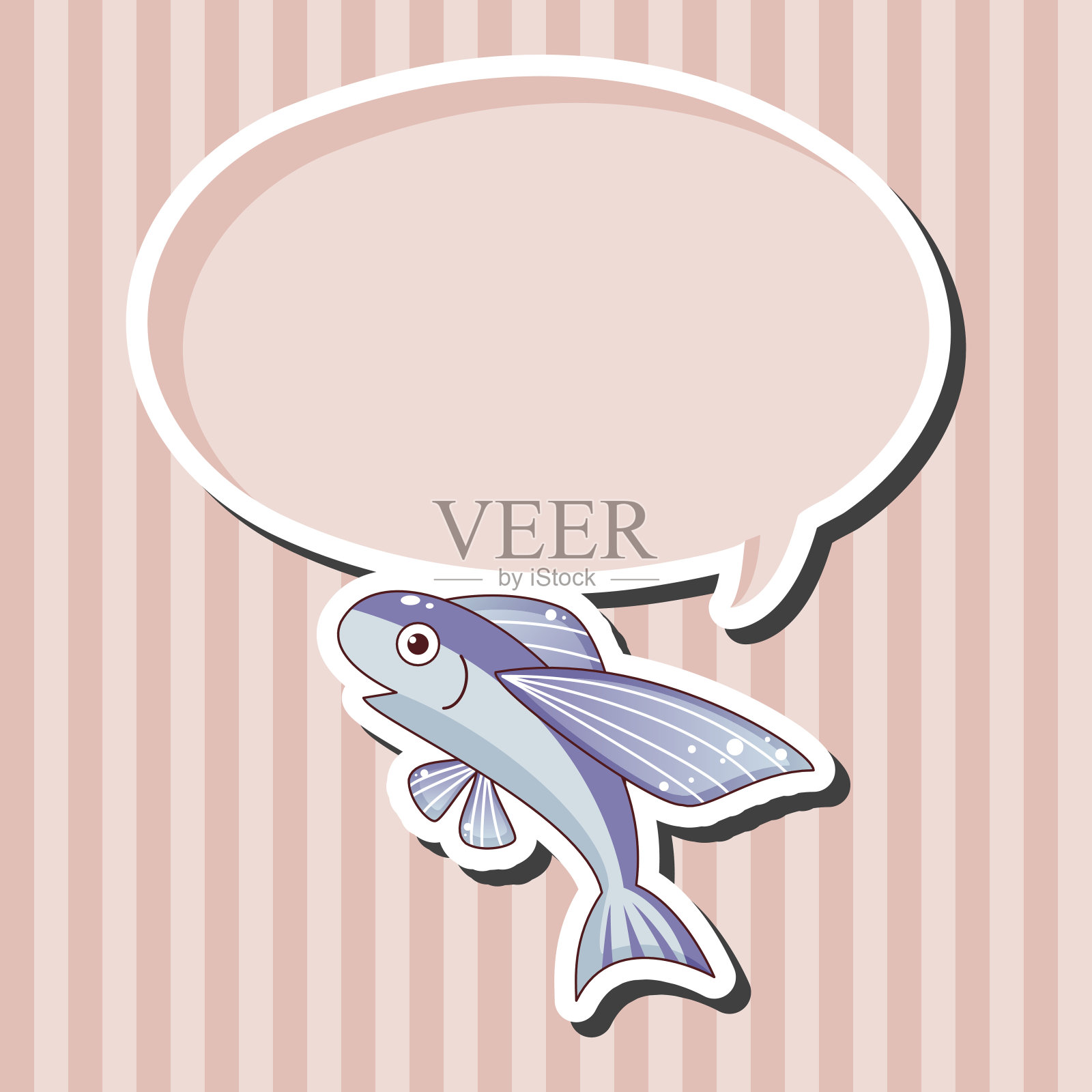 鱼动画主题元素向量，eps插画图片素材