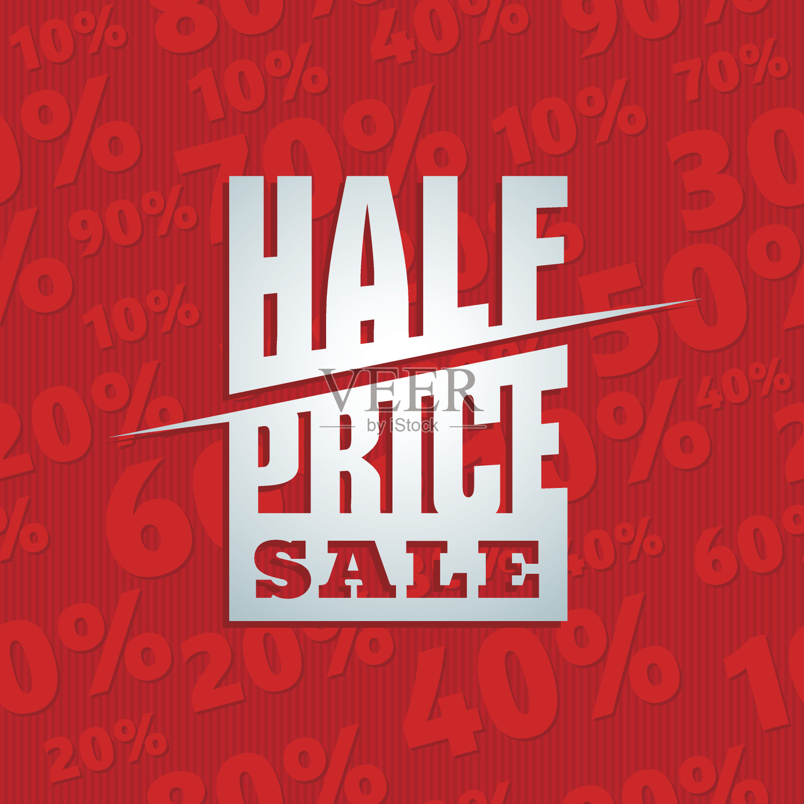 红色3D矢量文本销售折扣价格报价设计元素图片