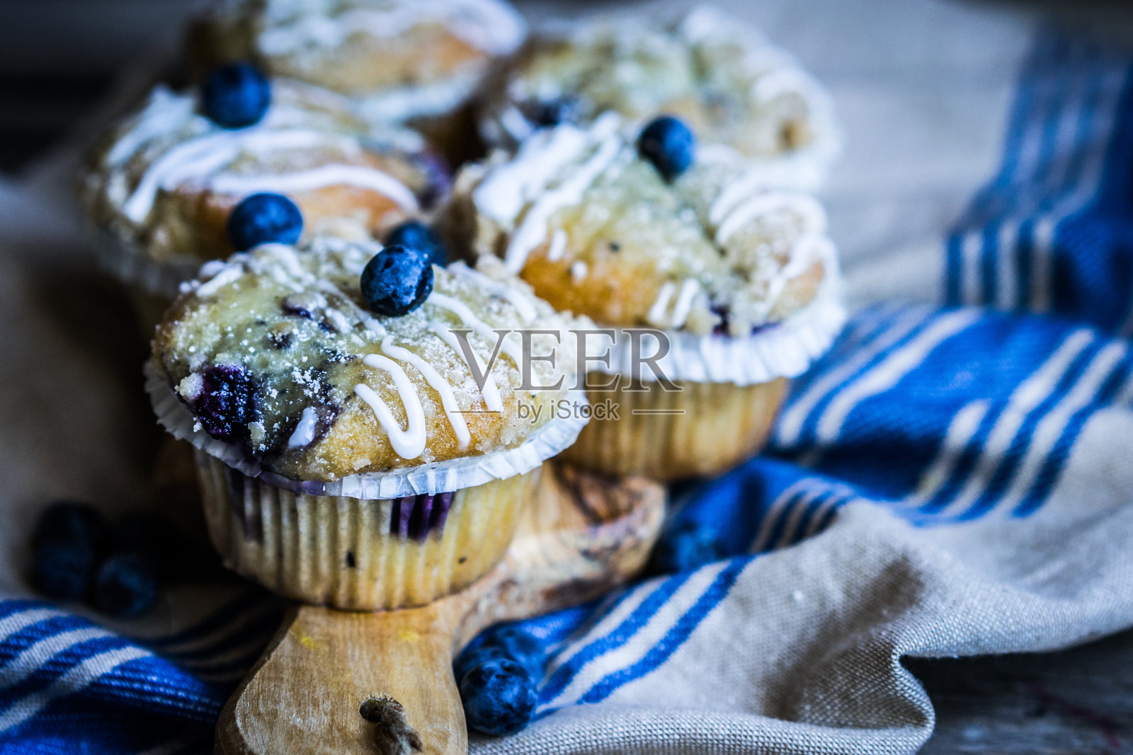 蓝莓松饼照片摄影图片