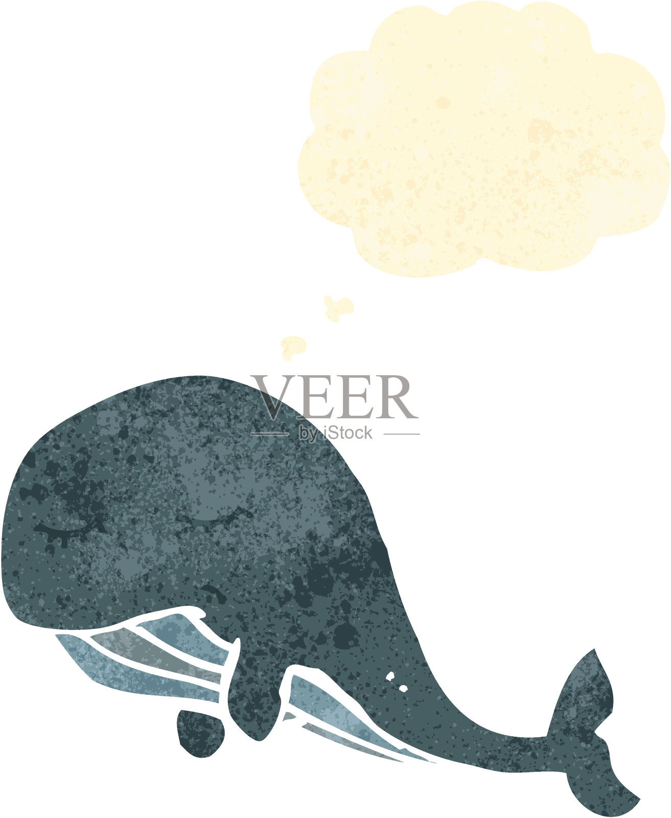 复古的卡通鲸鱼设计元素图片