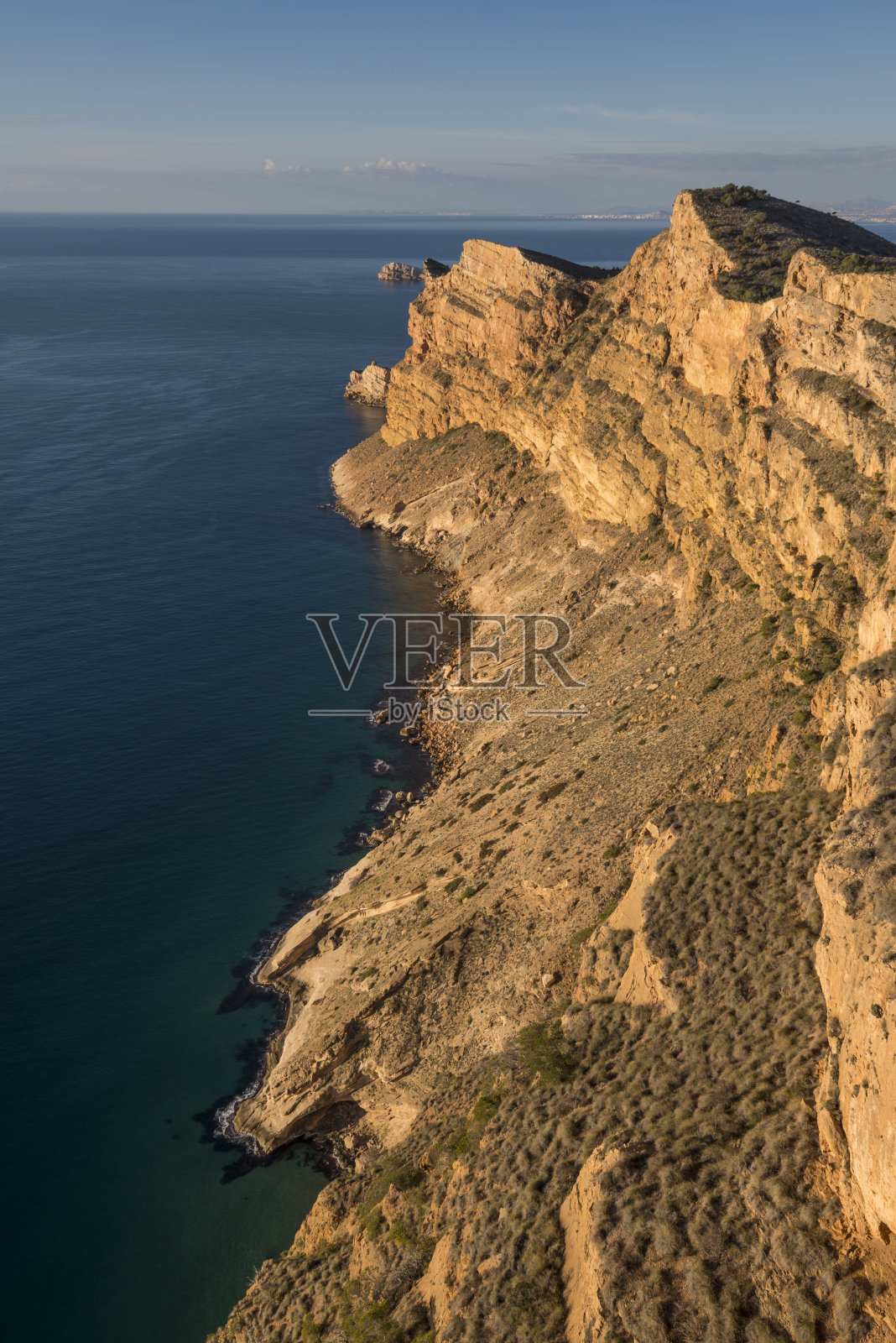 海岸岩石的高角度视图照片摄影图片