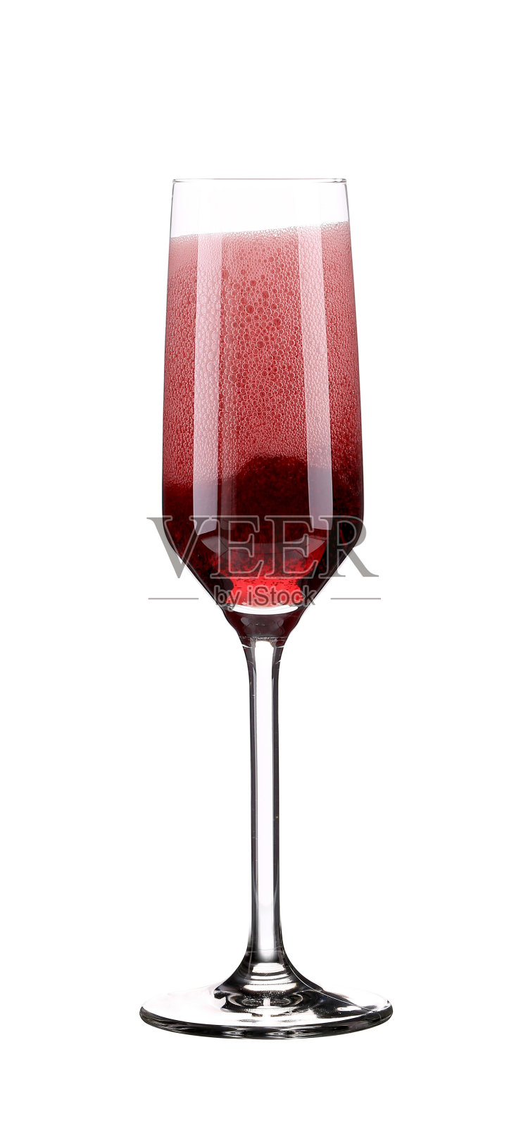 近距离的红色香槟杯。照片摄影图片