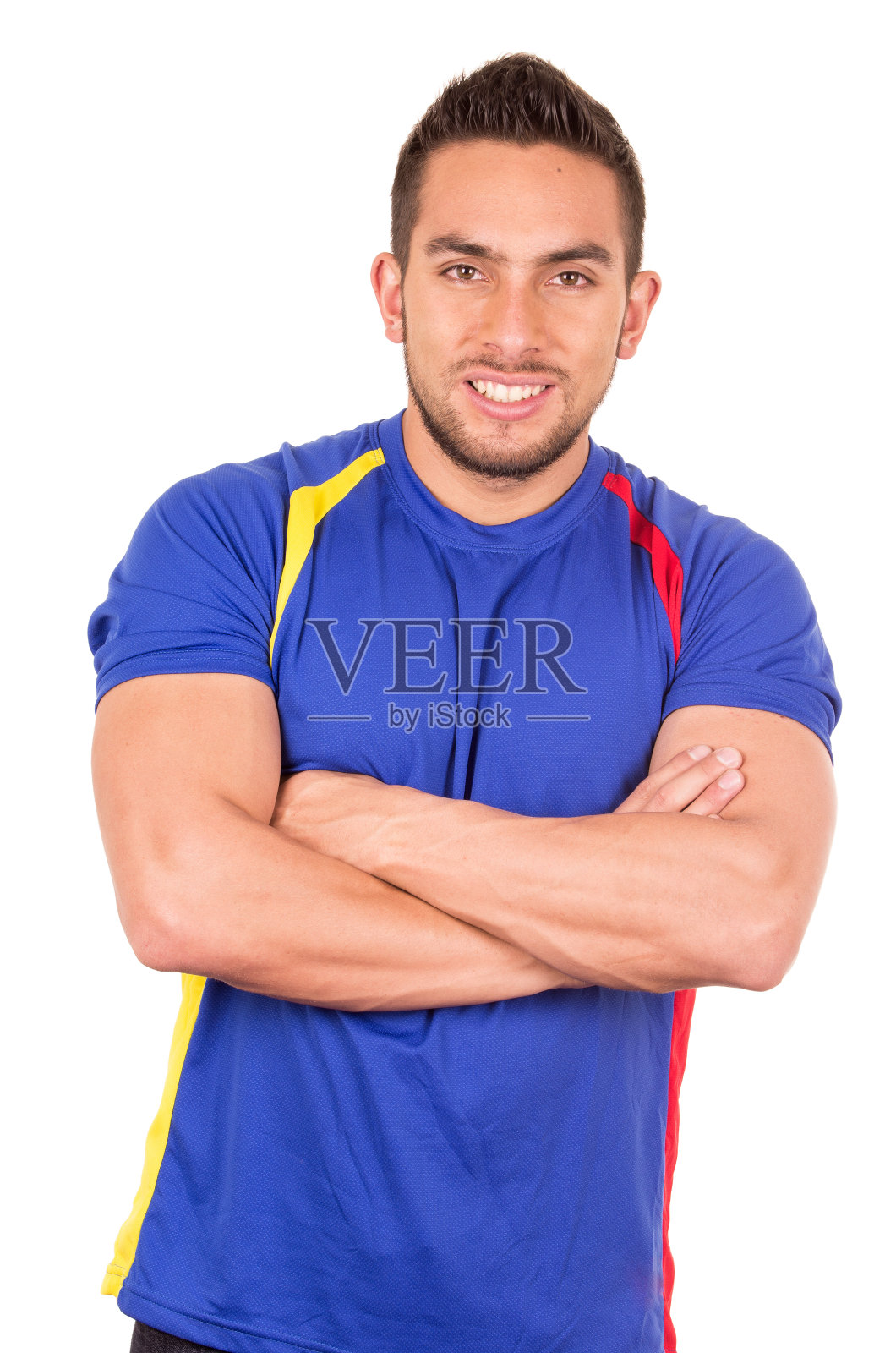 快乐的足球球迷看比赛照片摄影图片