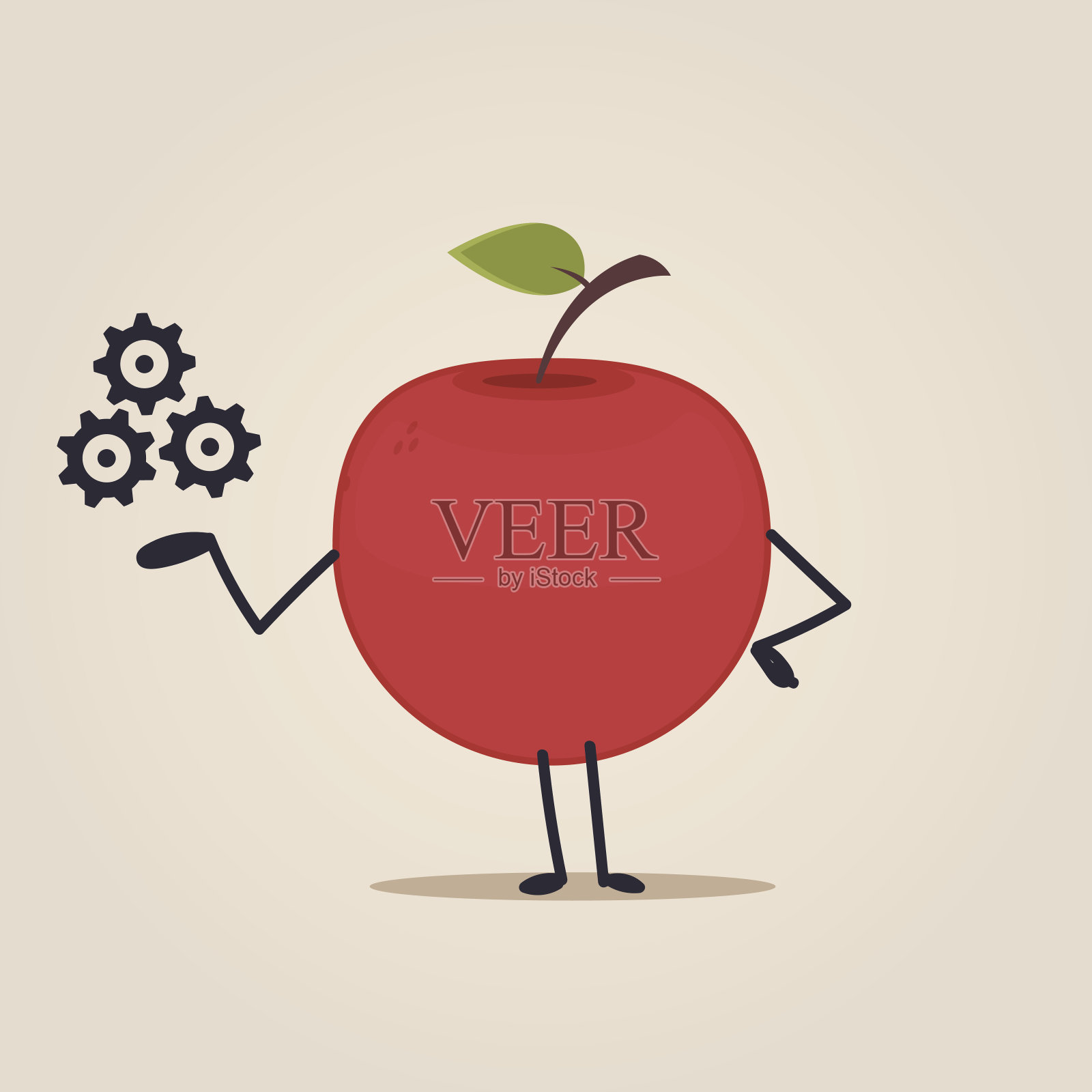 苹果的角色插画图片素材