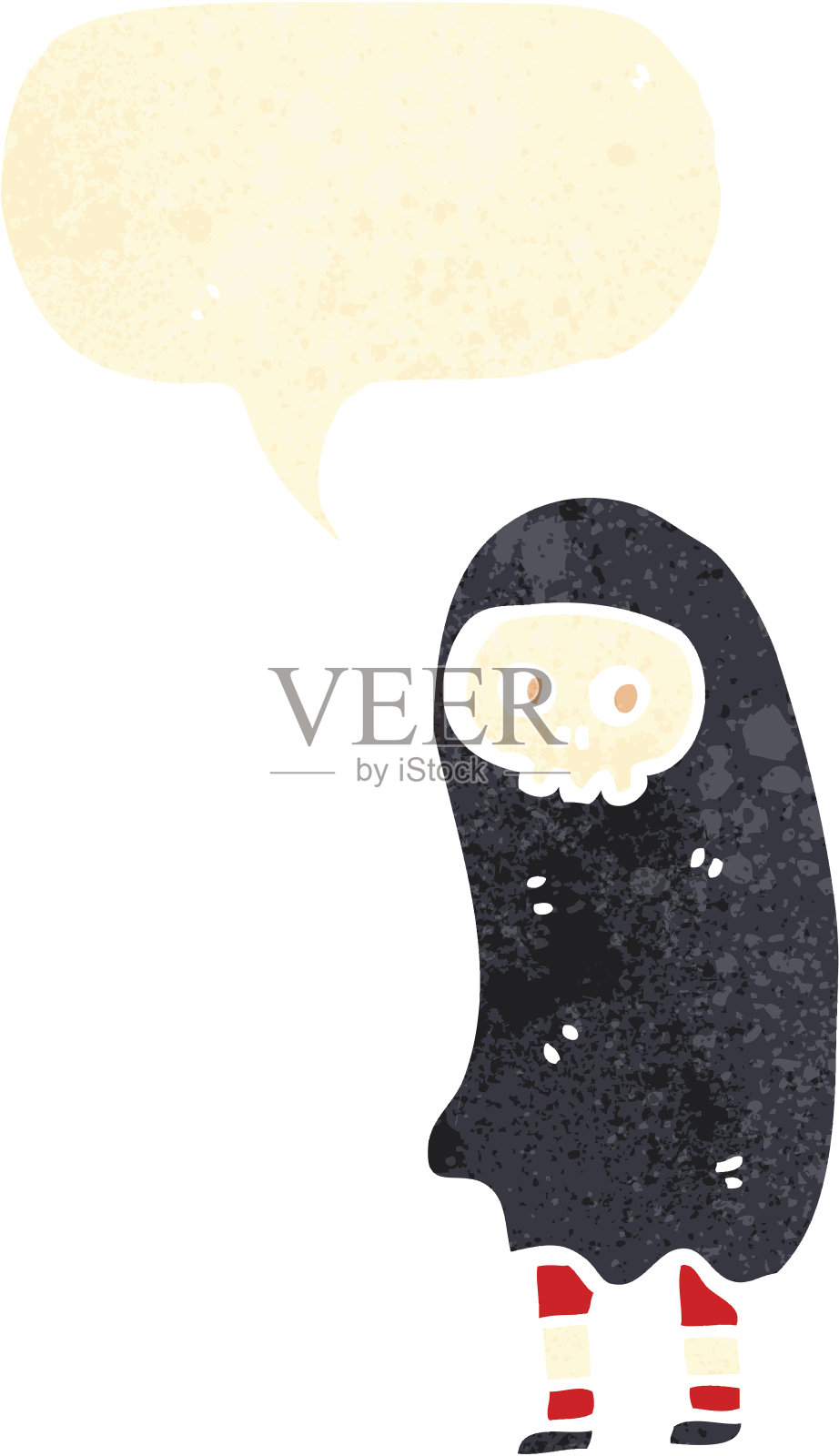 幽灵万圣节服装复古卡通插画图片素材