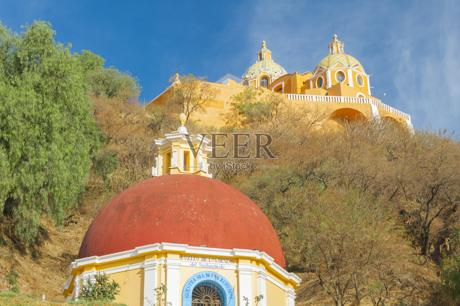 《圣塔里奥·德·洛·雷蒂斯奥斯》，普埃布拉的切卢拉(墨西哥)照片摄影图片