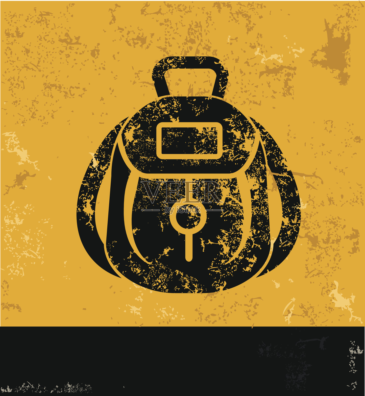 包设计在黄色的背景，垃圾向量插画图片素材