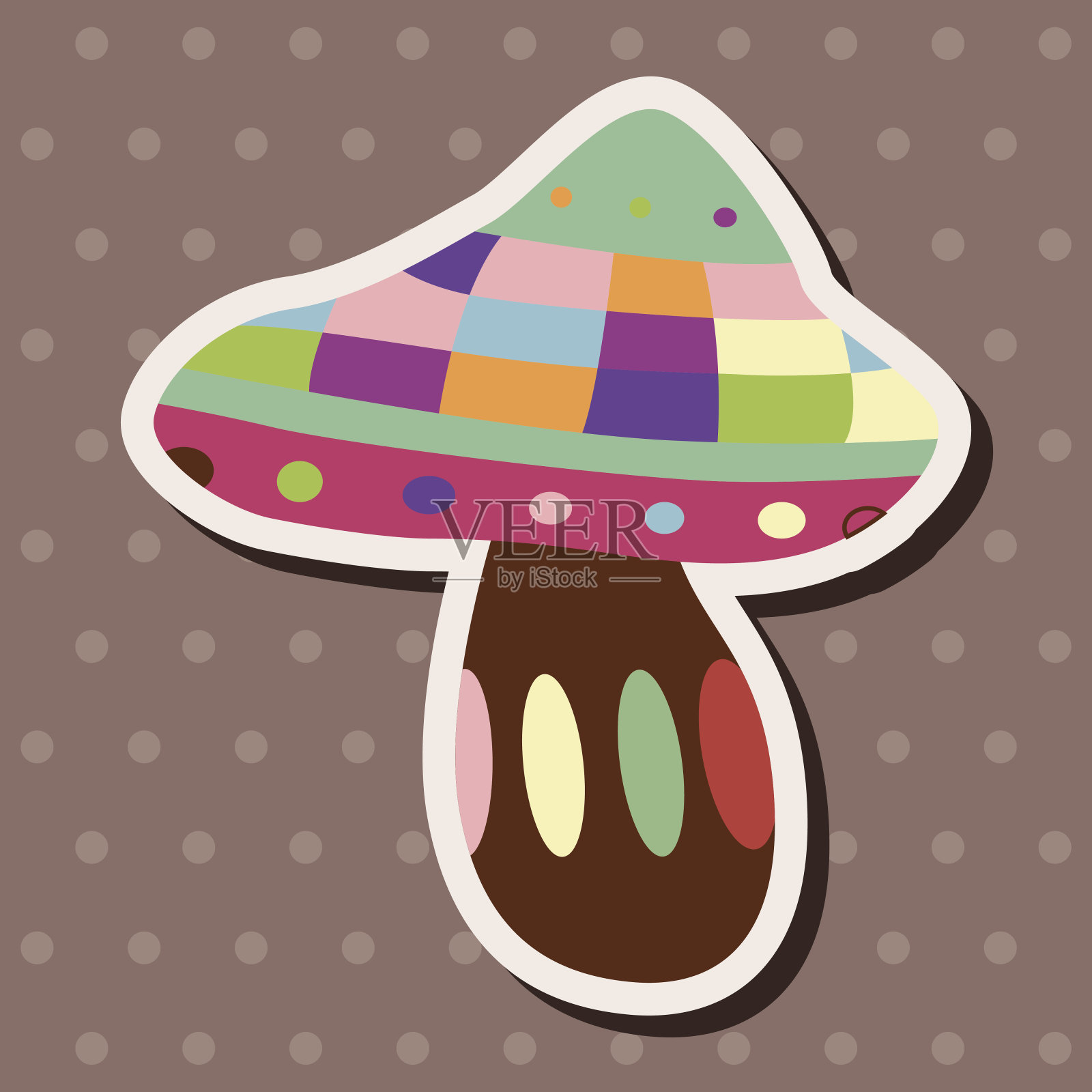 蘑菇卡通主题元素向量，eps插画图片素材