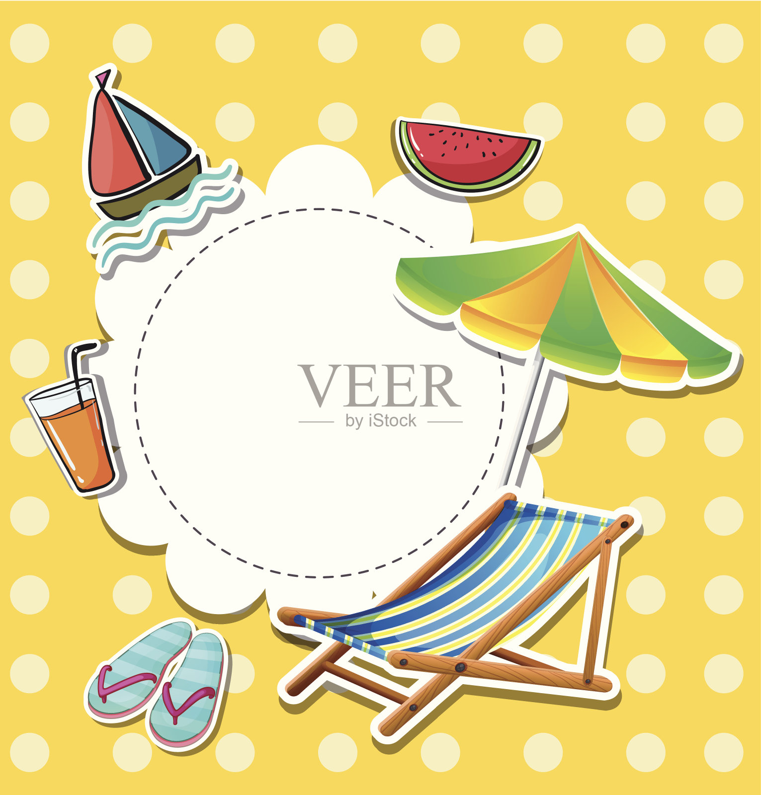 文具和在海滩上找到的东西插画图片素材