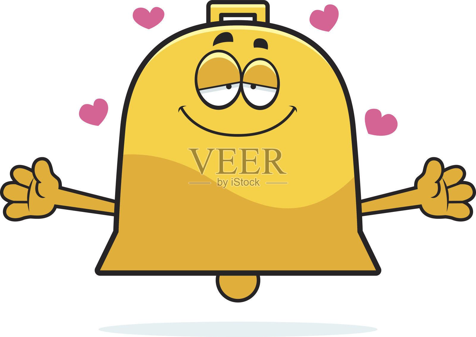 卡通钟拥抱设计元素图片