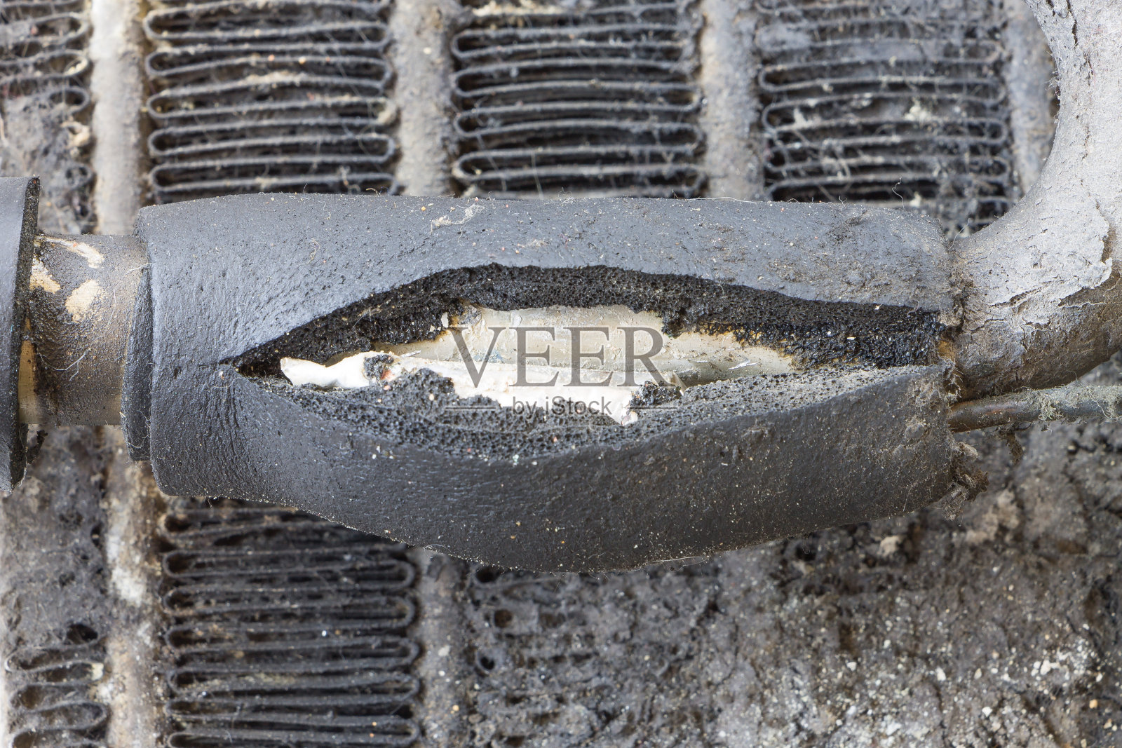 关上汽车空调上的脏白色照片摄影图片