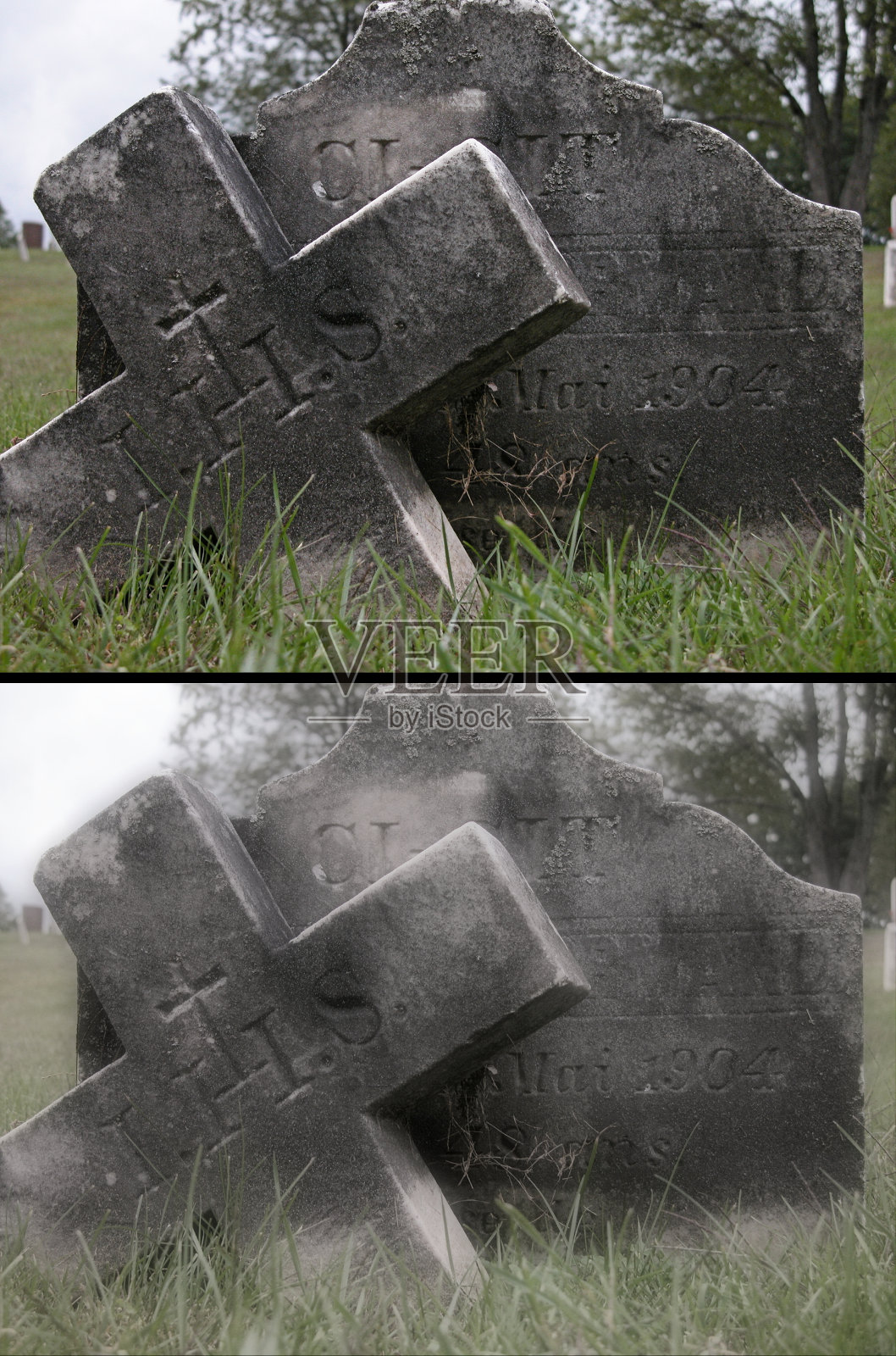 推翻墓碑照片摄影图片