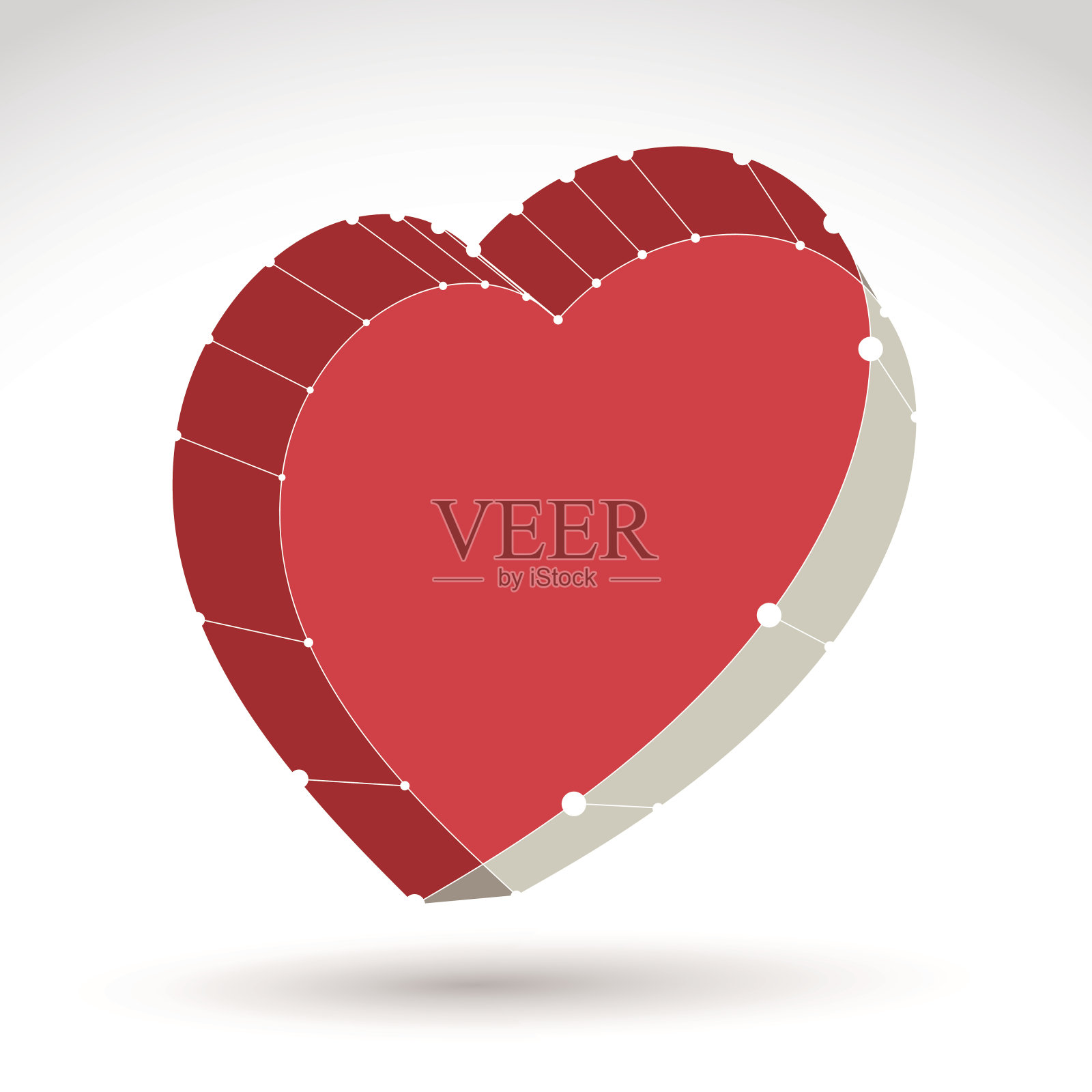 3d网眼时尚网红爱心标志孤立插画图片素材