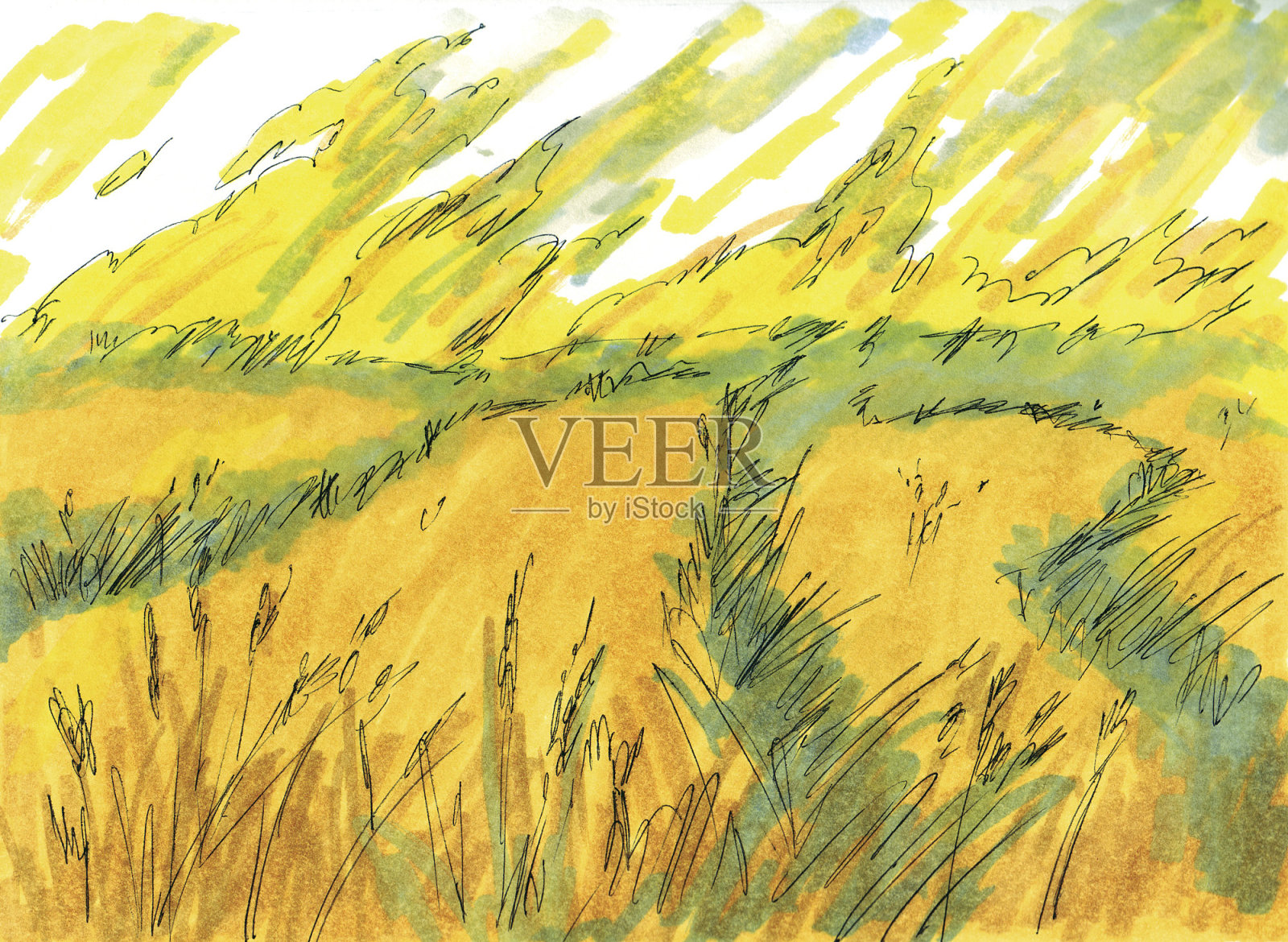 参孙——燃烧领域插画图片素材