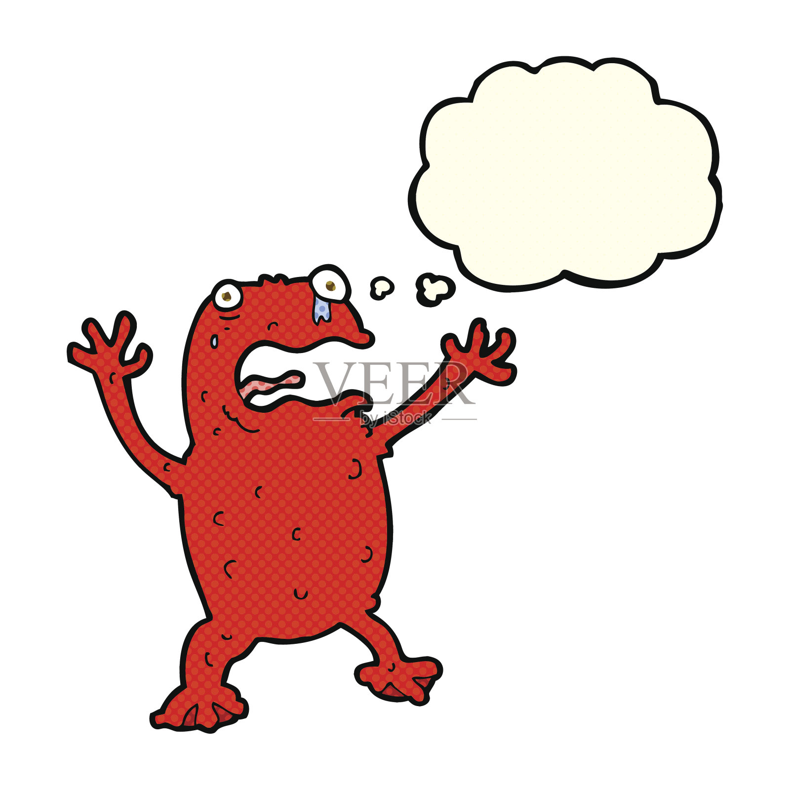 卡通毒蛙与思想泡泡设计元素图片