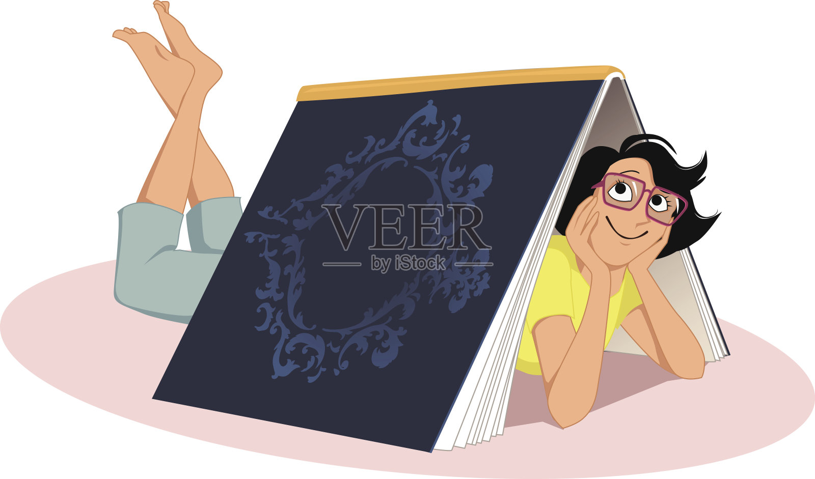 读者插画图片素材