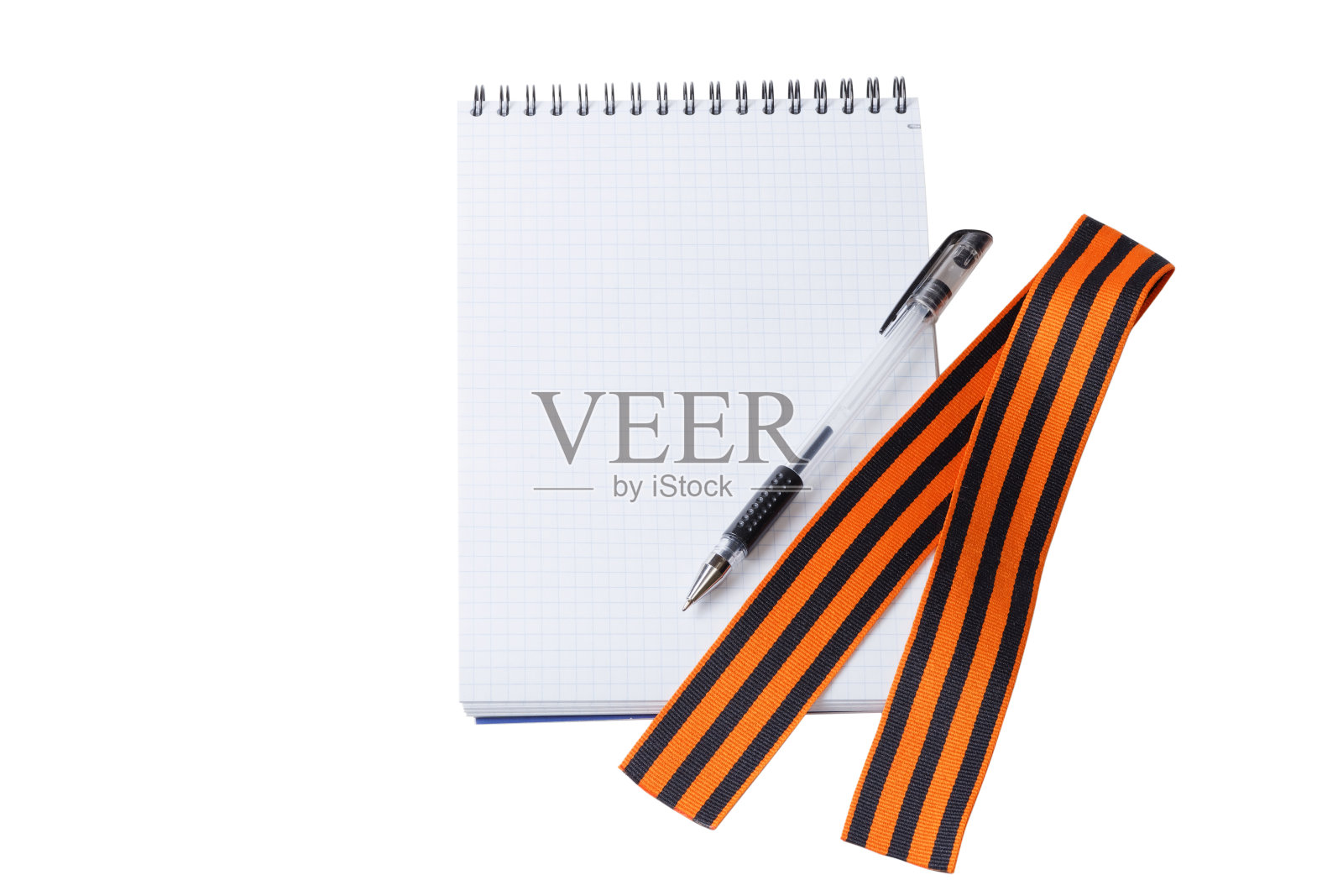 圣乔治丝带和笔记本照片摄影图片