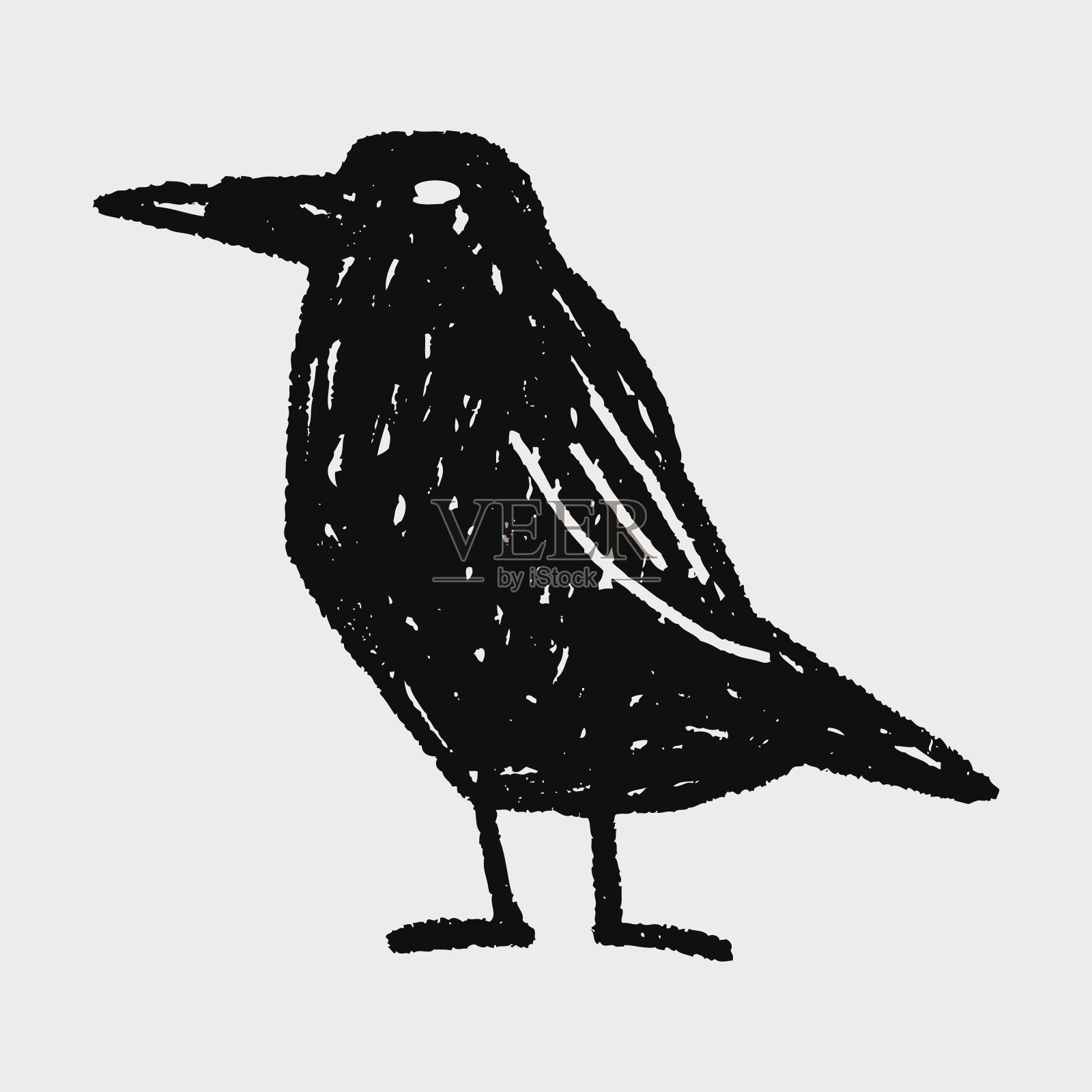 乌鸦涂鸦设计元素图片