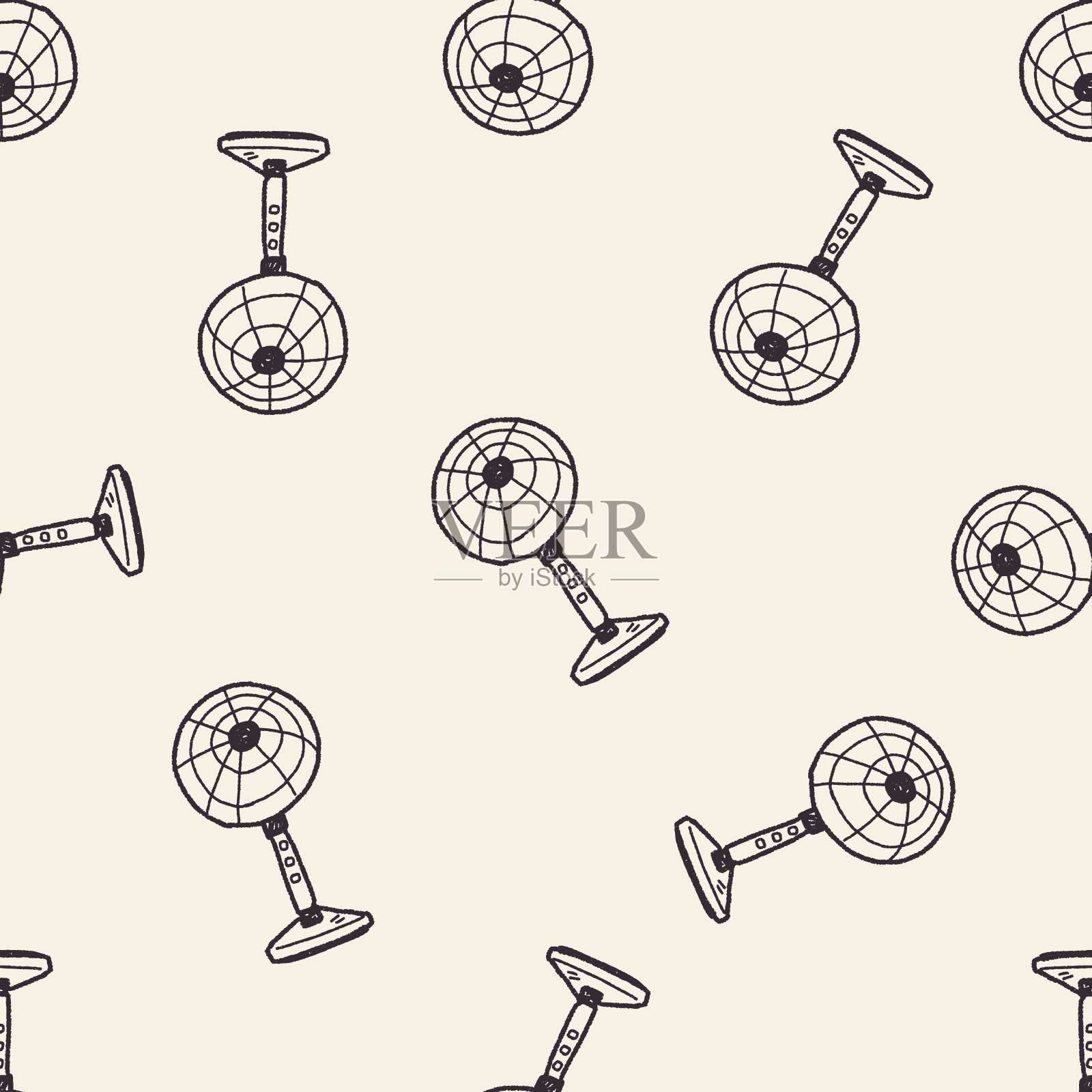 风扇涂鸦无缝图案背景插画图片素材