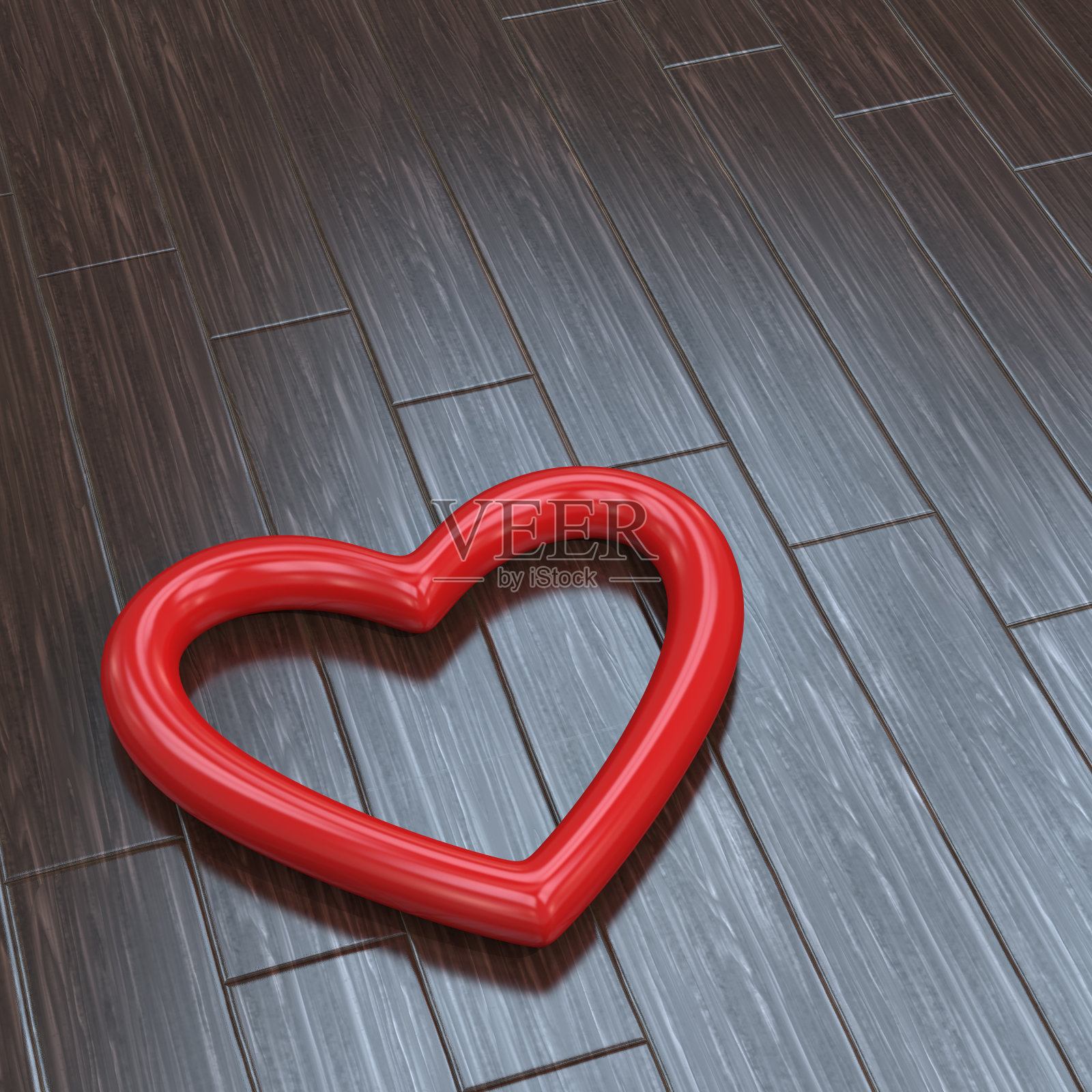 木地板上的红心照片摄影图片