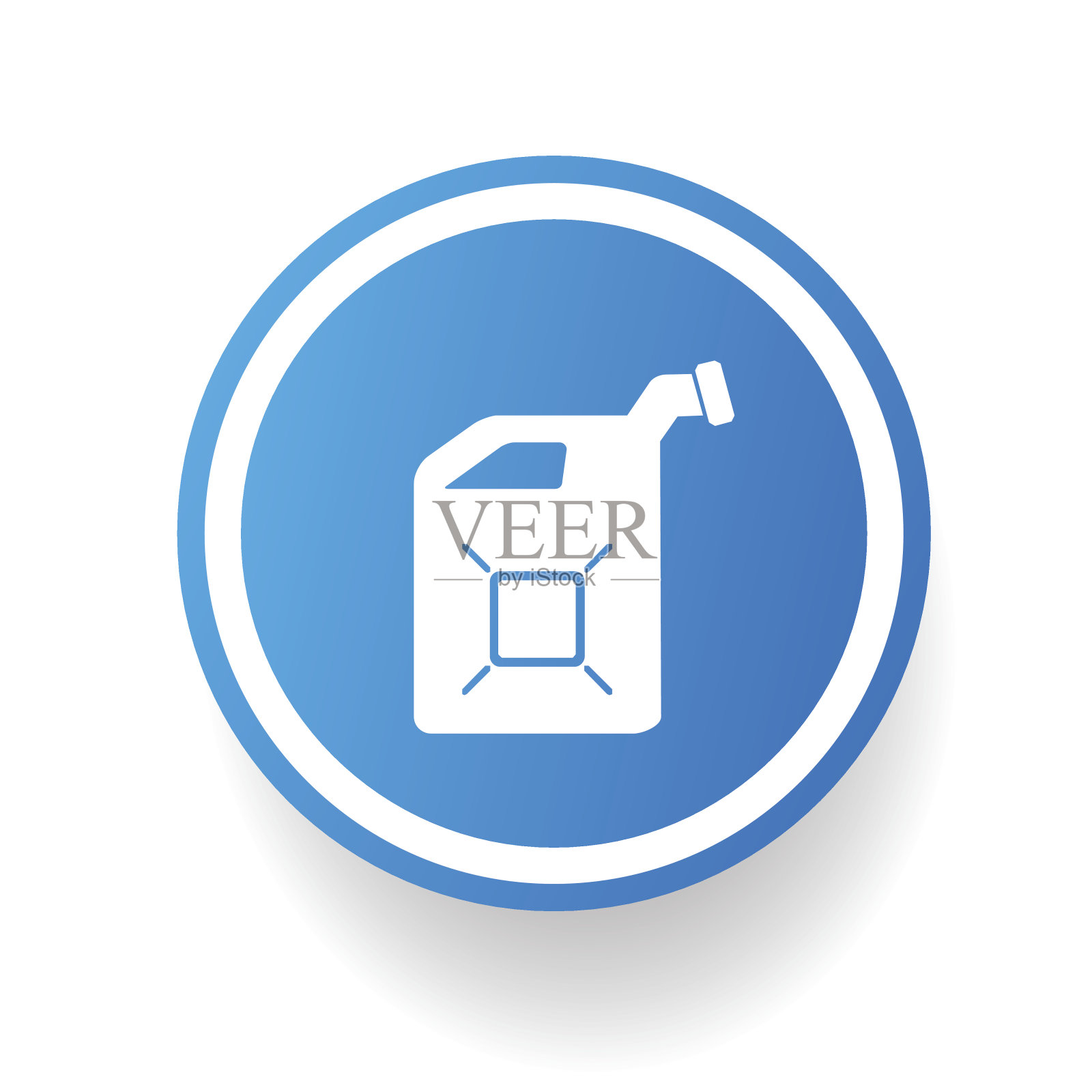 蓝色按钮上的油，干净的矢量插画图片素材