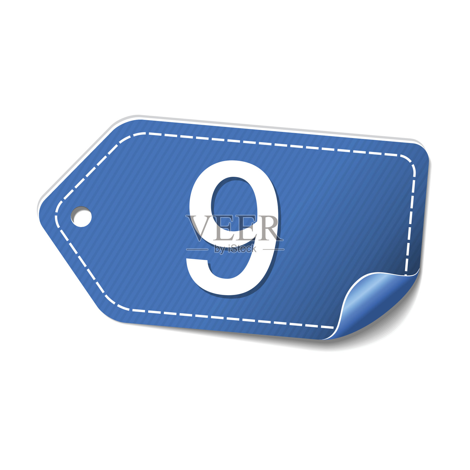 9数字向量蓝色Web图标设计元素图片