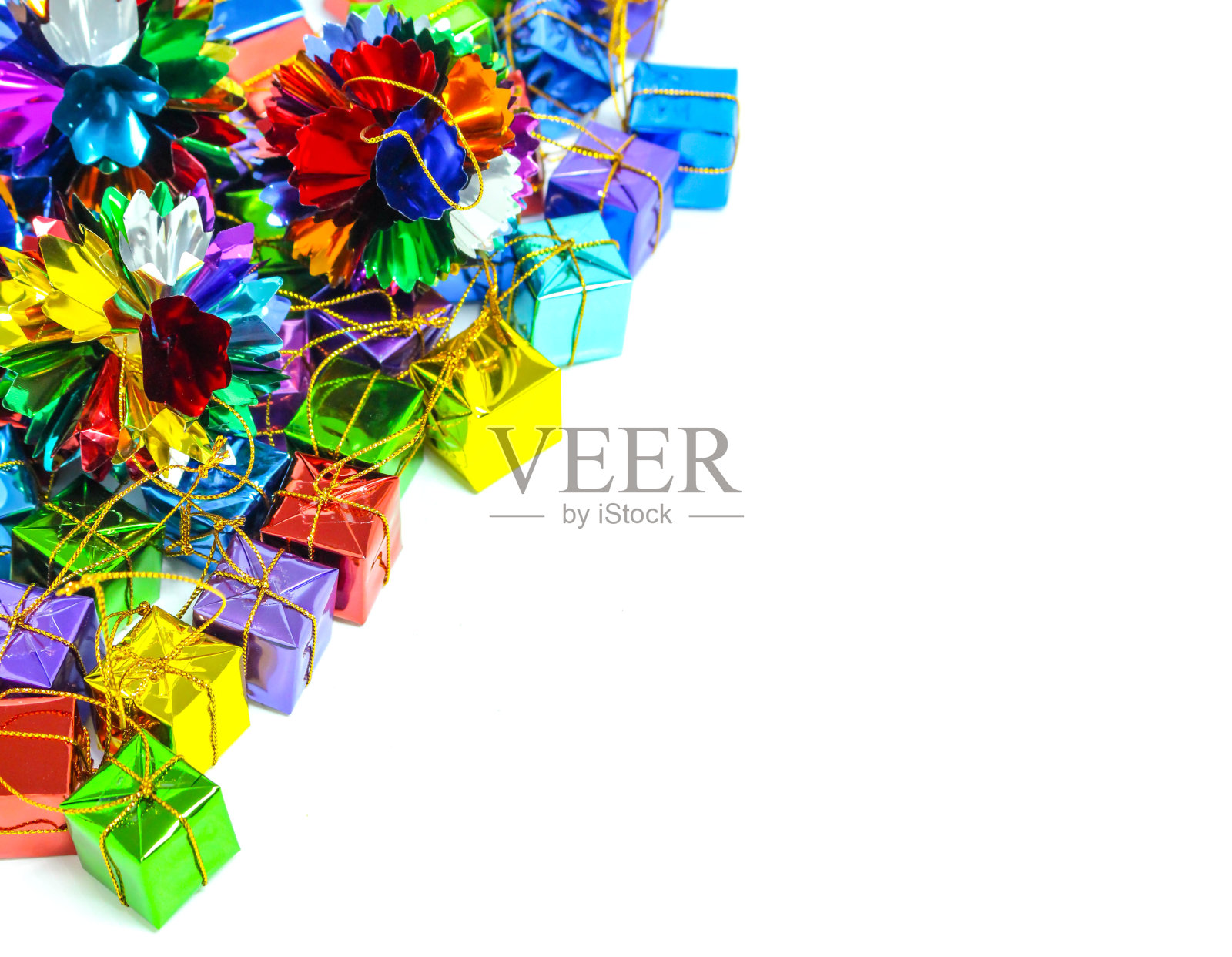 背景与丝带礼品盒照片摄影图片