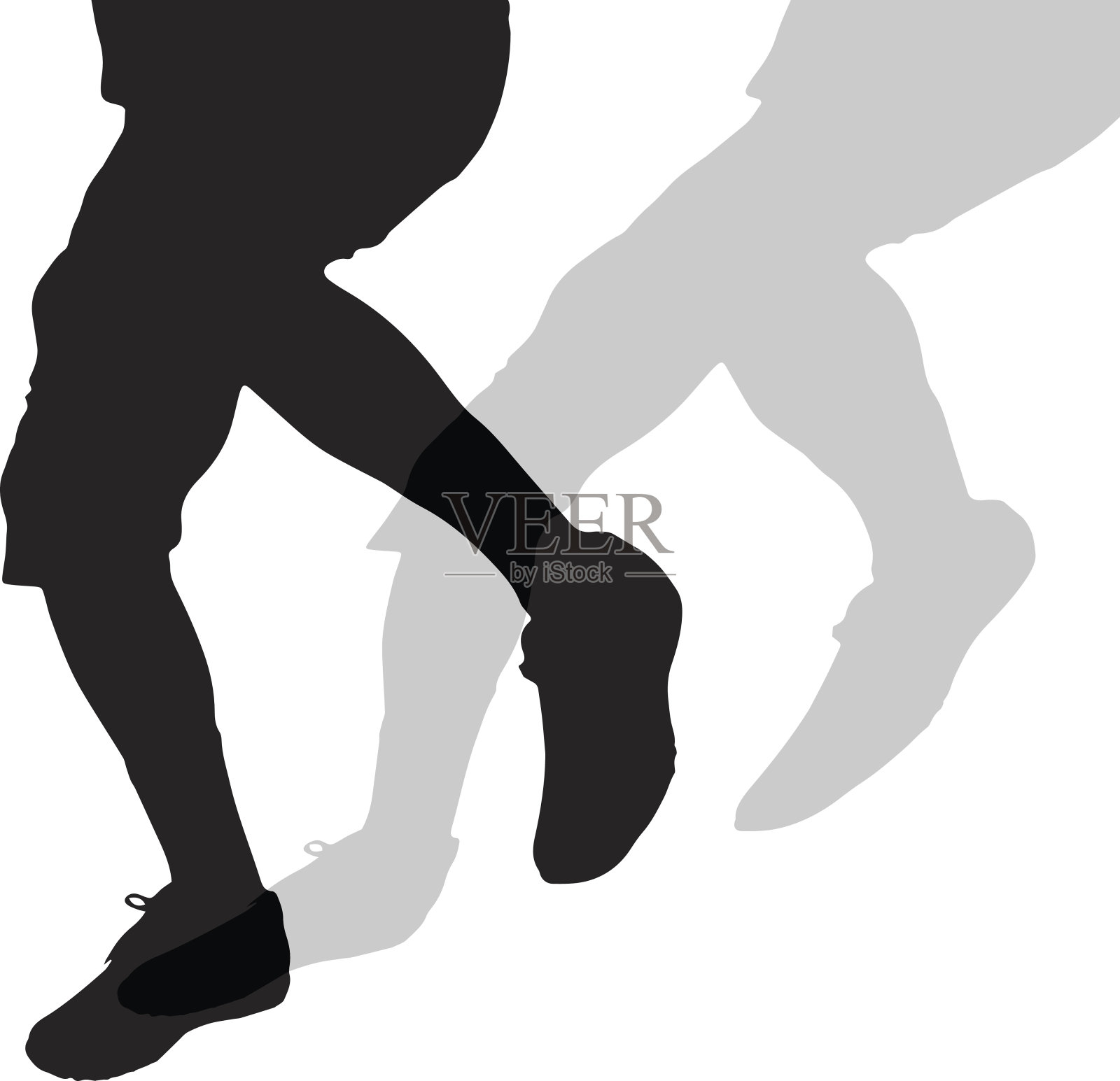 男性脚的矢量轮廓。设计元素图片