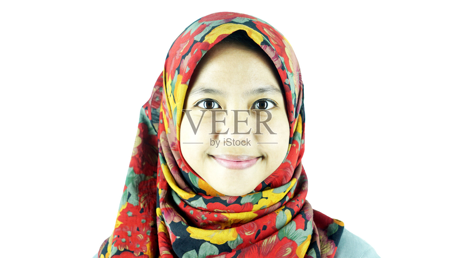 亚洲穆斯林女孩肖像照片摄影图片