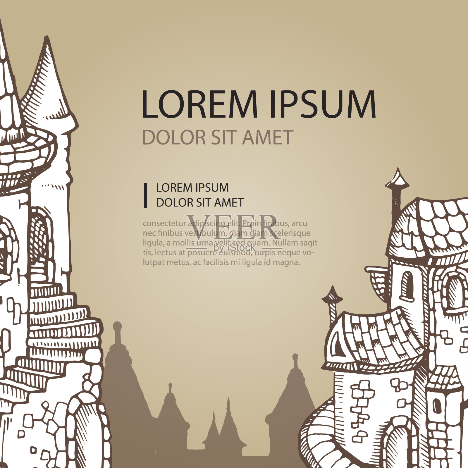 中世纪的城堡插画图片素材