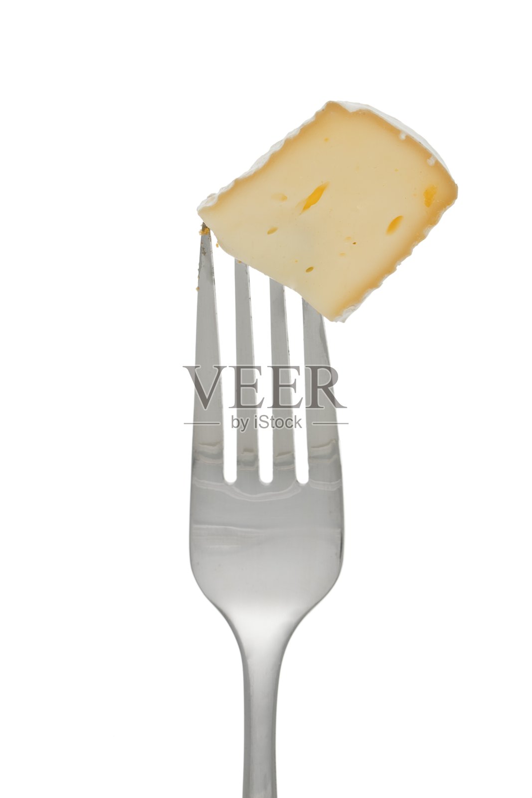 叉子配卡门贝尔奶酪照片摄影图片